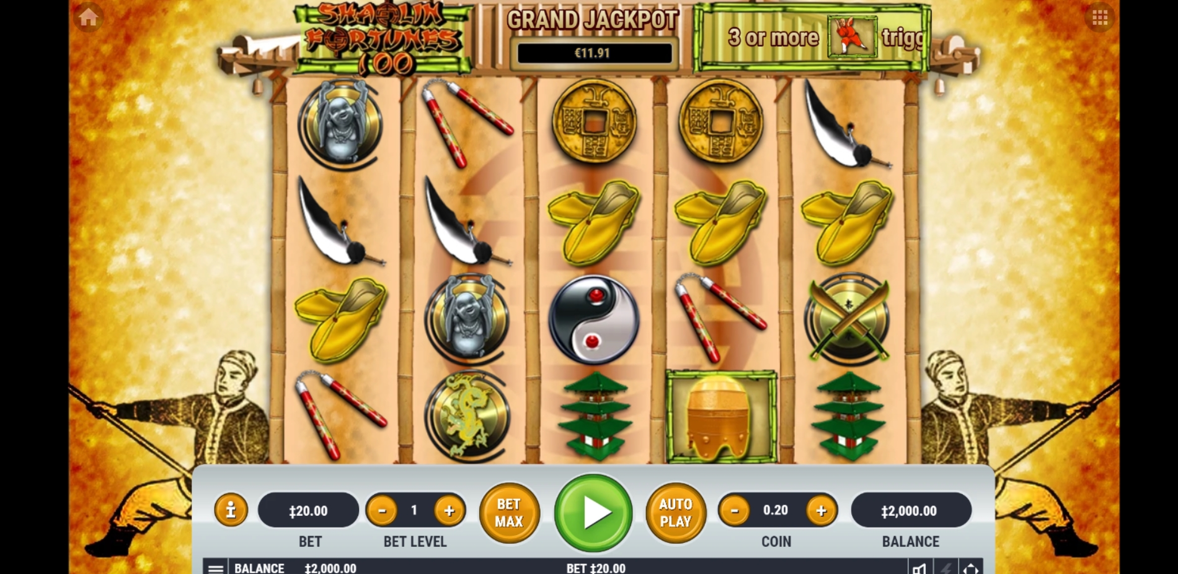 Reels in Shaolin Fortunes 100 Slot Game by Habanero