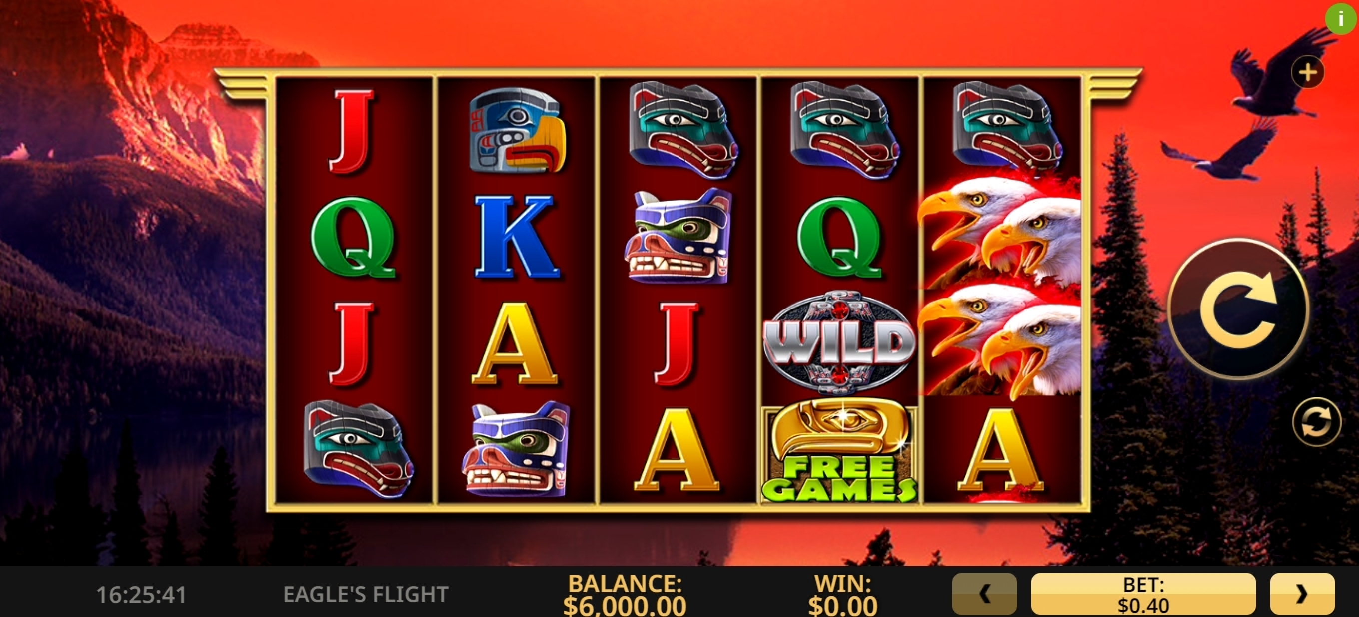 Reels in Eagles' Flight Slot Game by High 5 Games