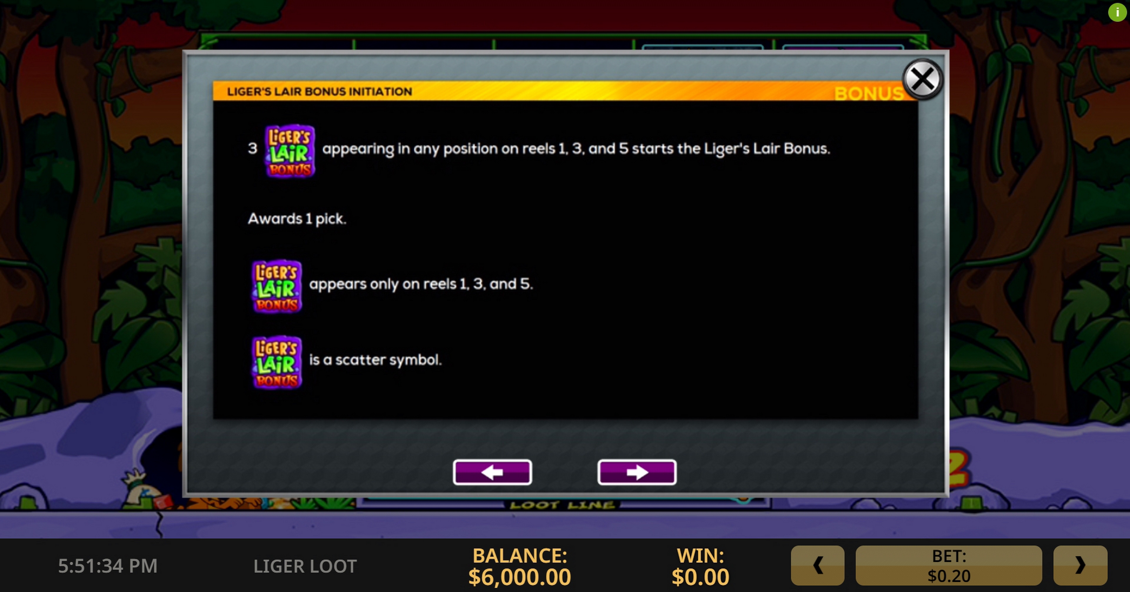 Info of Liger Loot Slot Game by High 5 Games