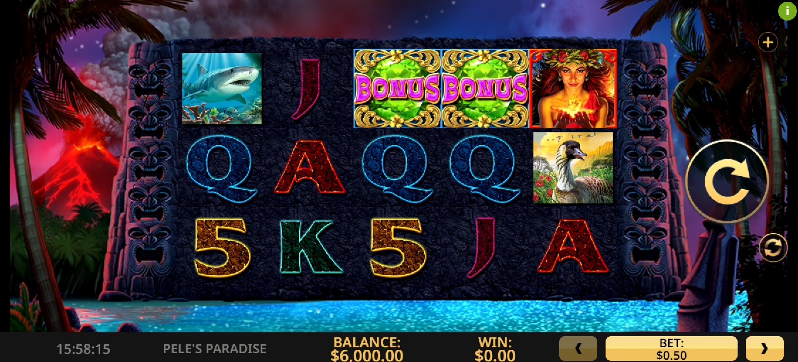 Reels in Pele's Paradise Slot Game by High 5 Games