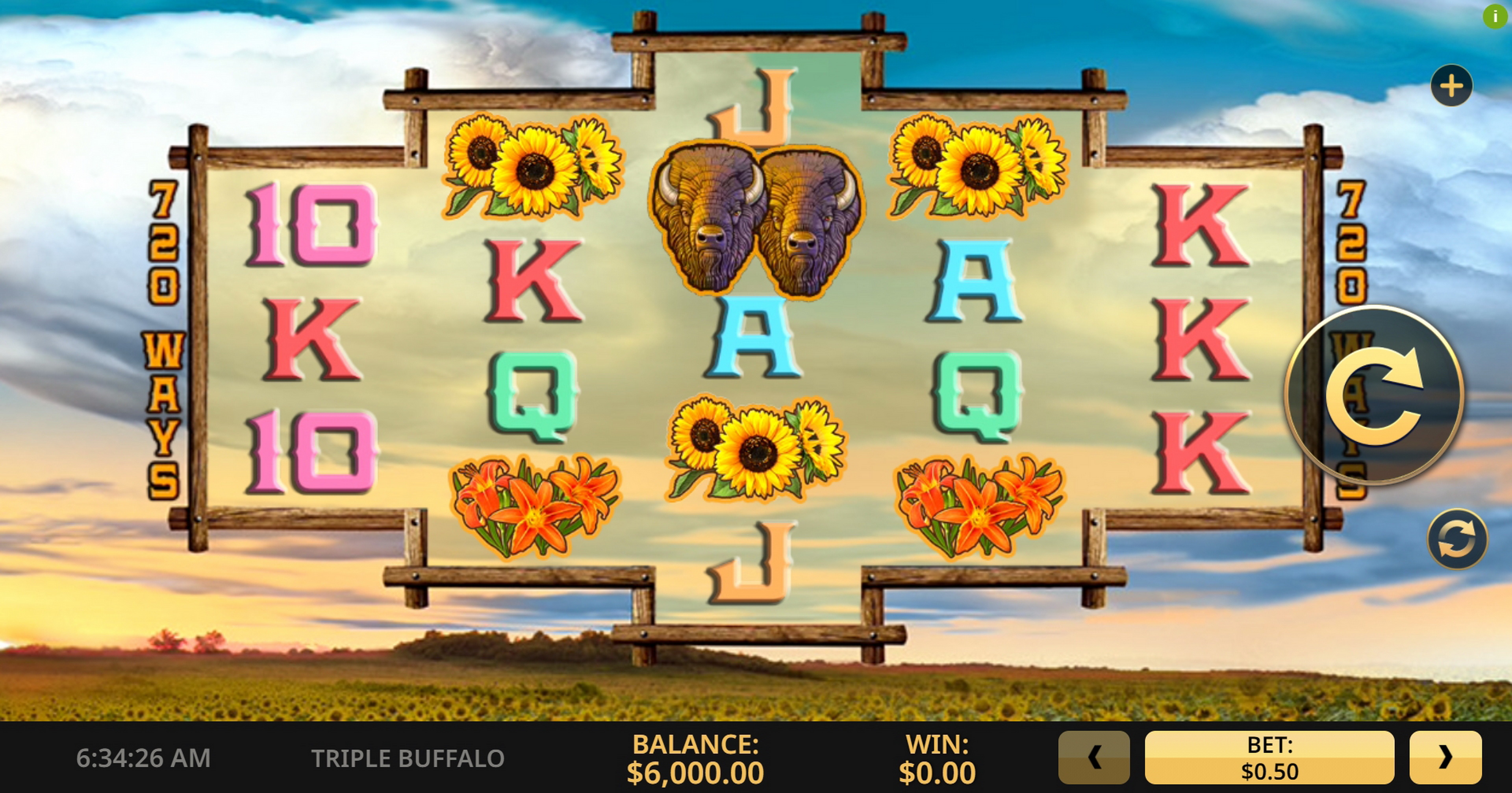 Reels in Triple Buffalo Slot Game by High 5 Games