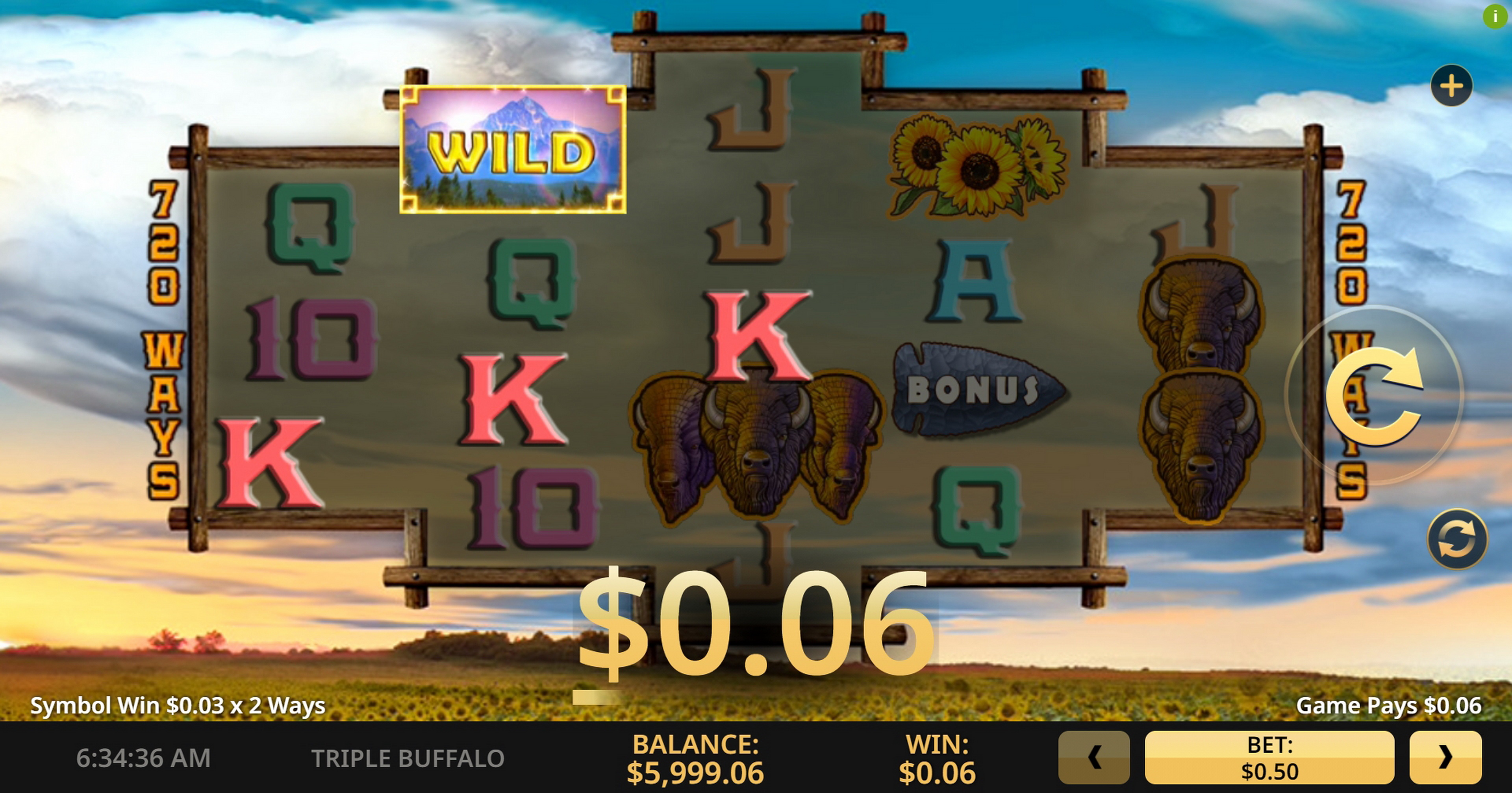 Win Money in Triple Buffalo Free Slot Game by High 5 Games