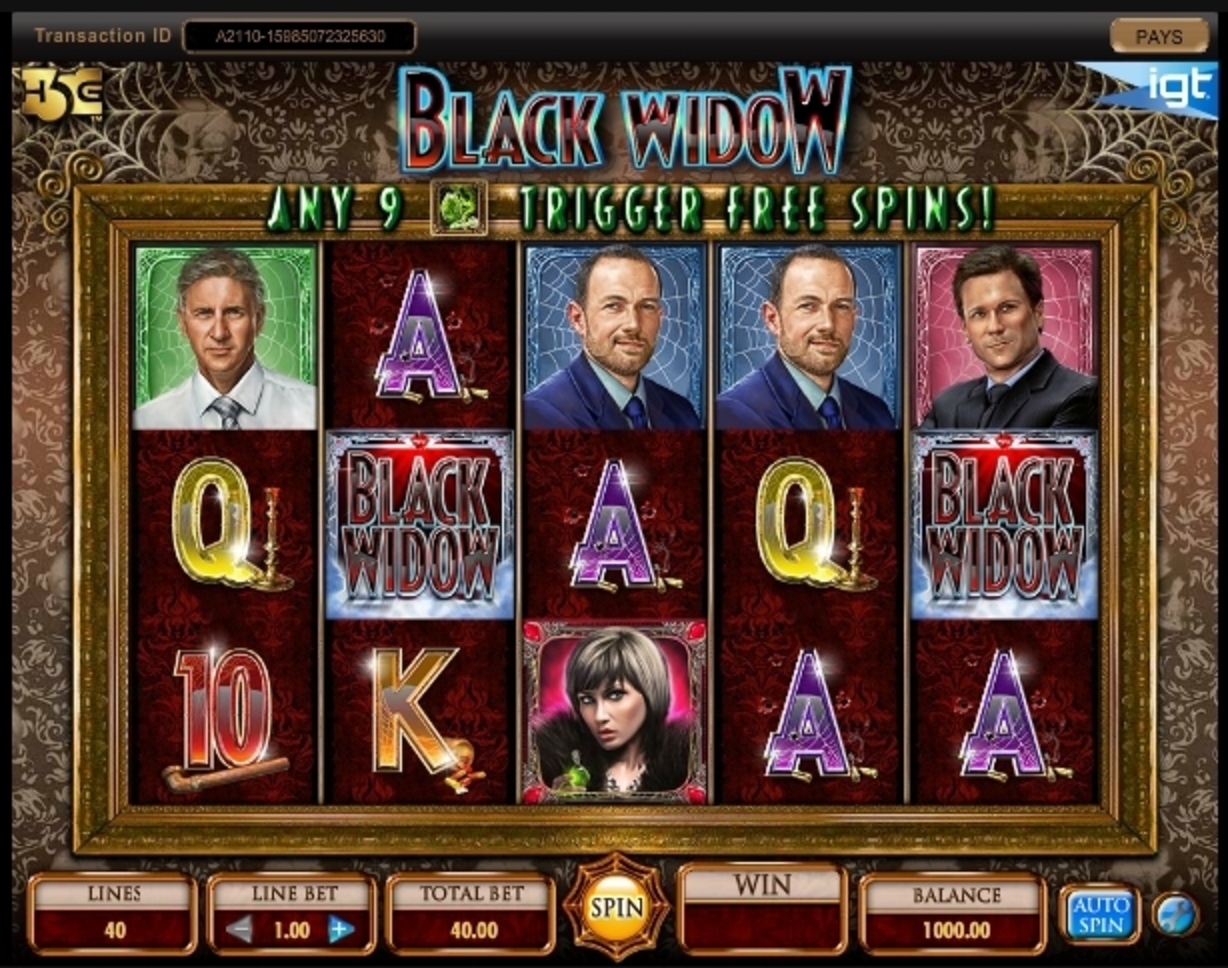 Reels in Black Widow Slot Game by IGT