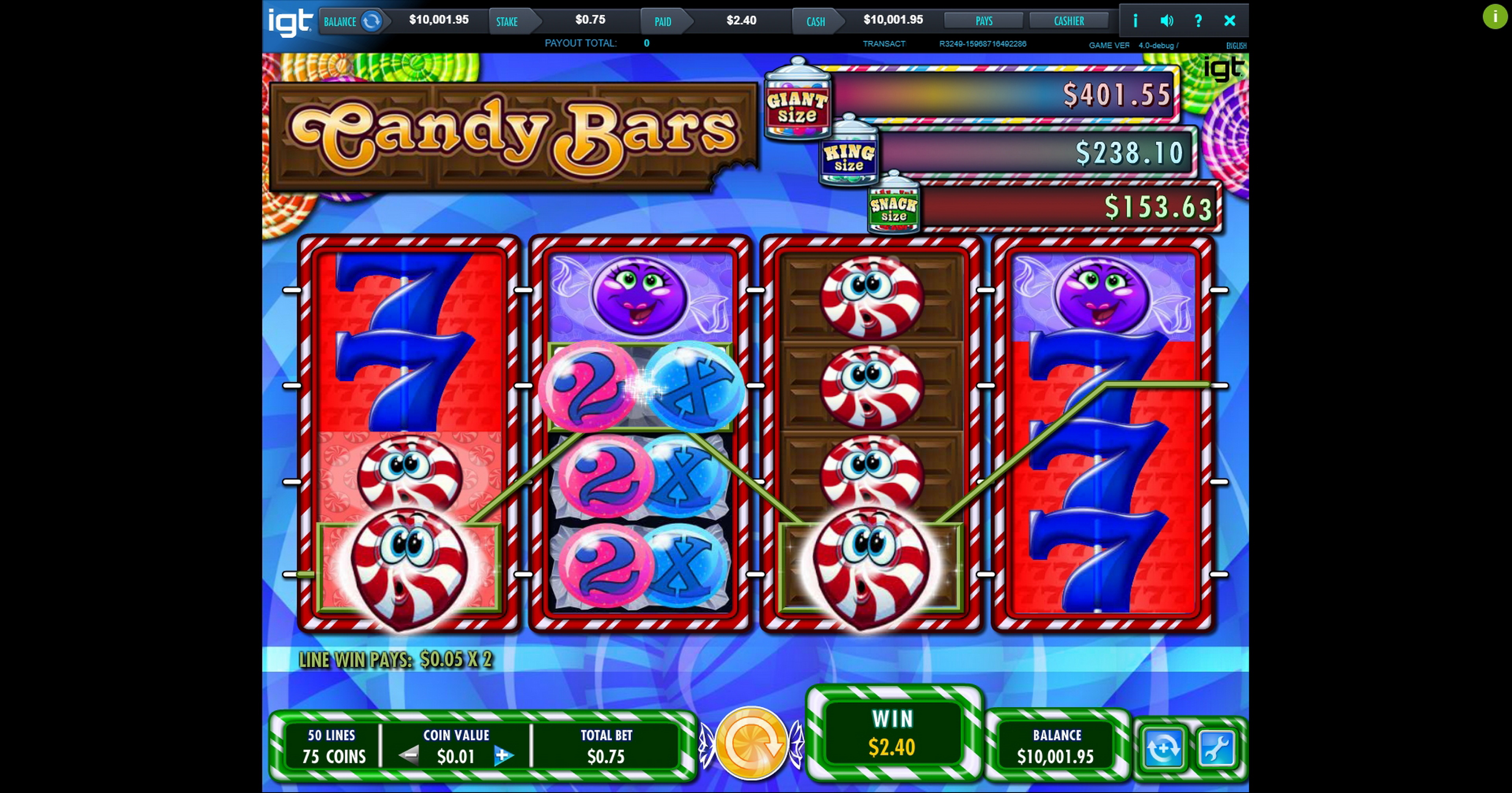 Win Money in Candy Bars Free Slot Game by IGT