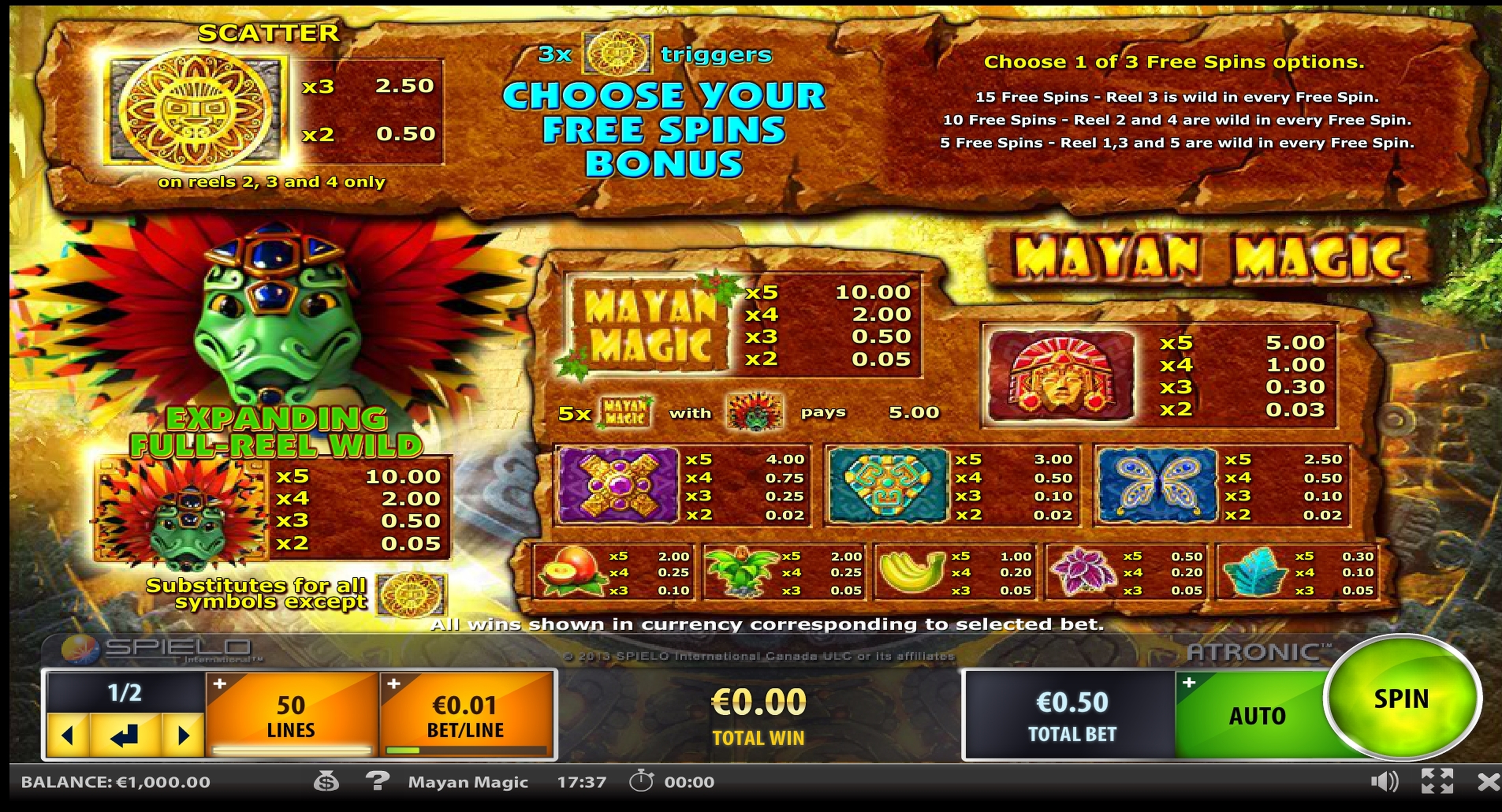 Info of Mayan Magic Slot Game by IGT