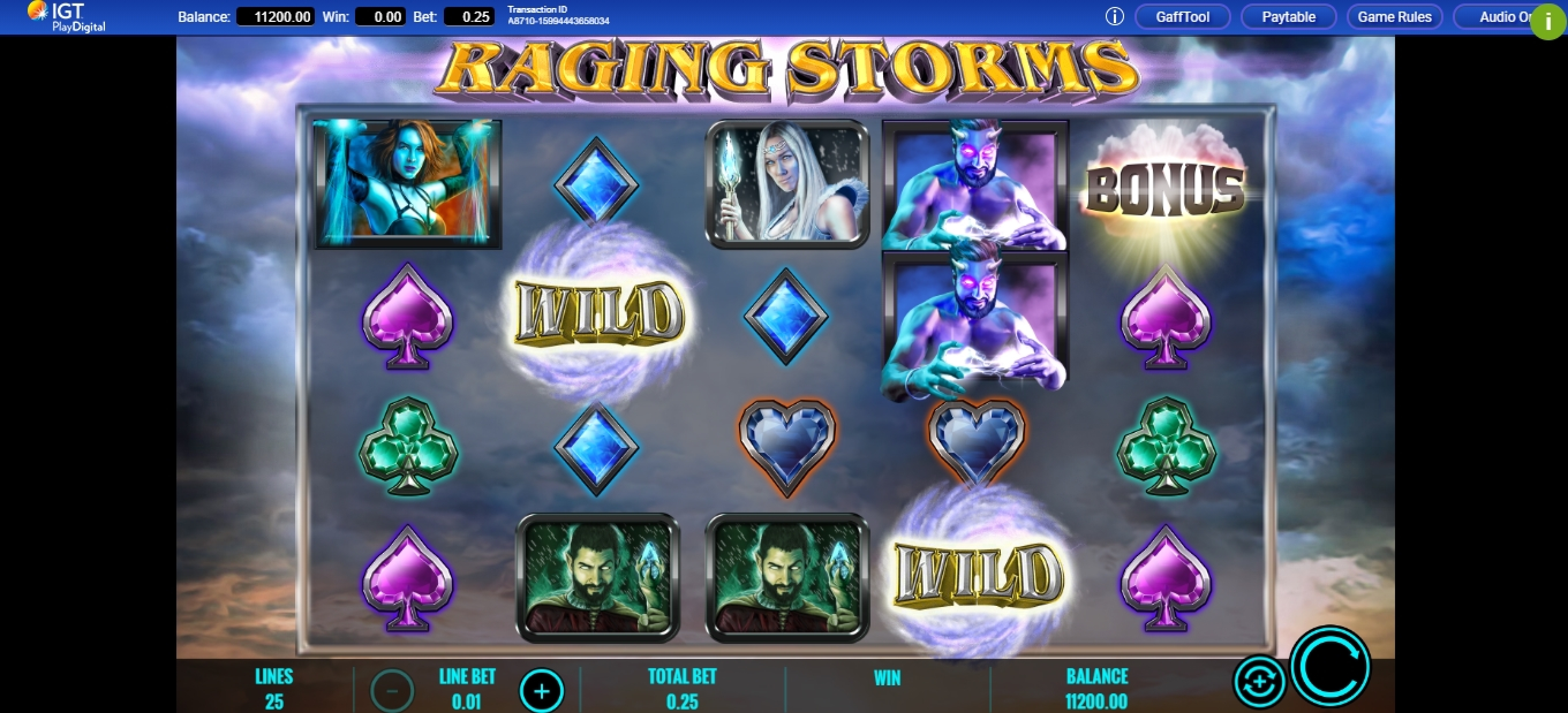 Reels in Raging Storms Slot Game by IGT