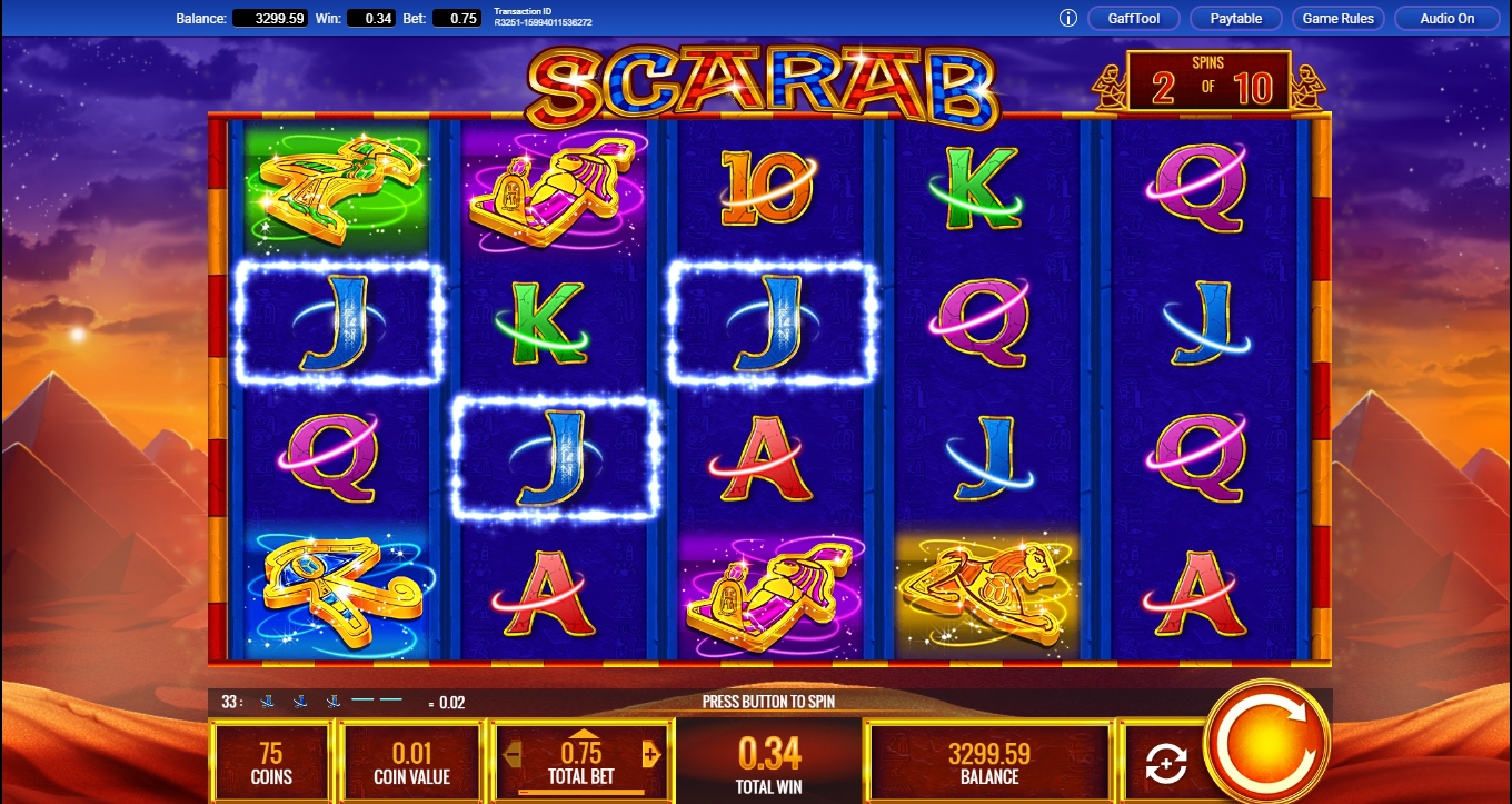 Win Money in Scarab Free Slot Game by IGT