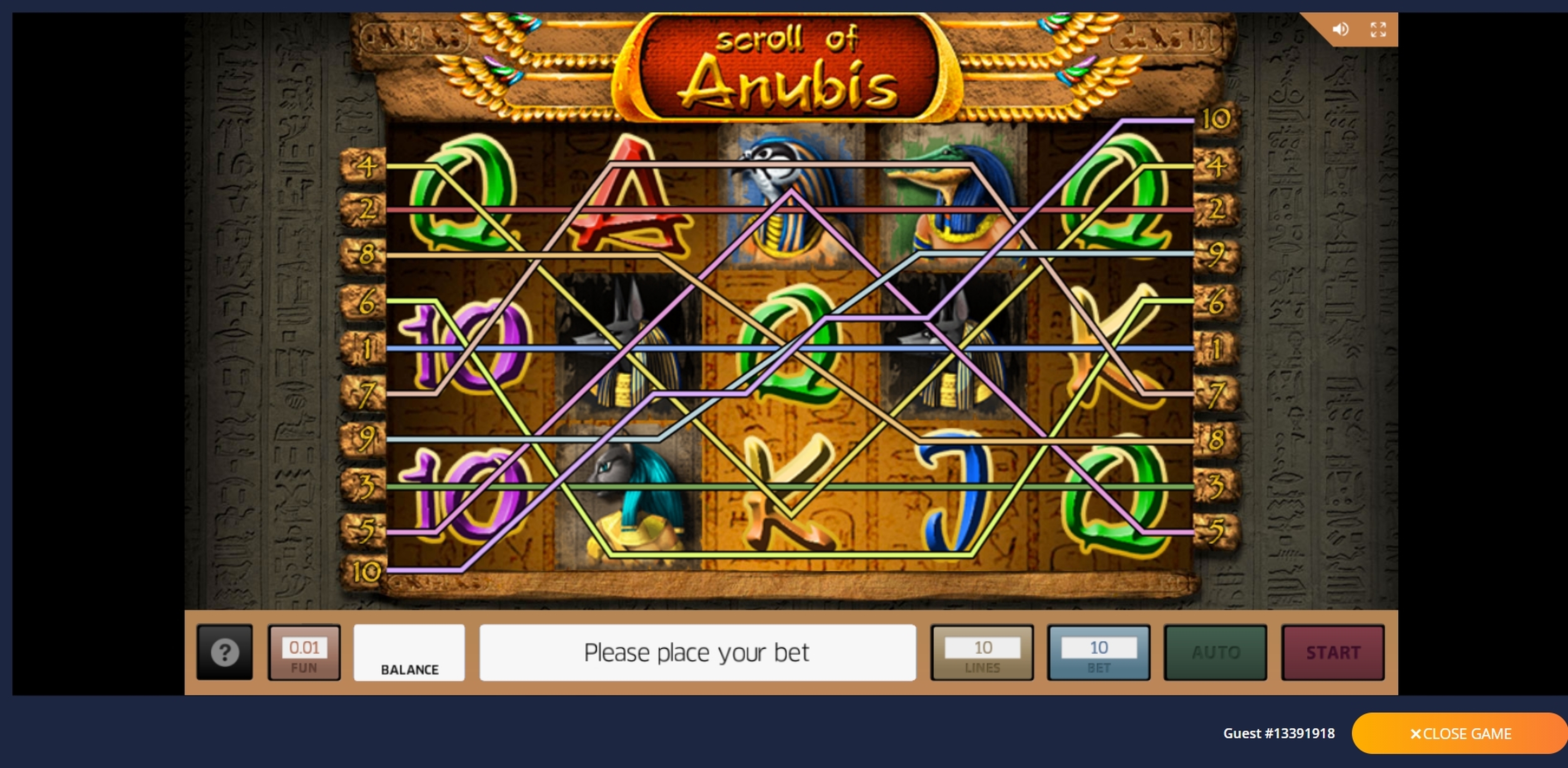 Reels in Scroll Of Anubis Slot Game by Inbet Games