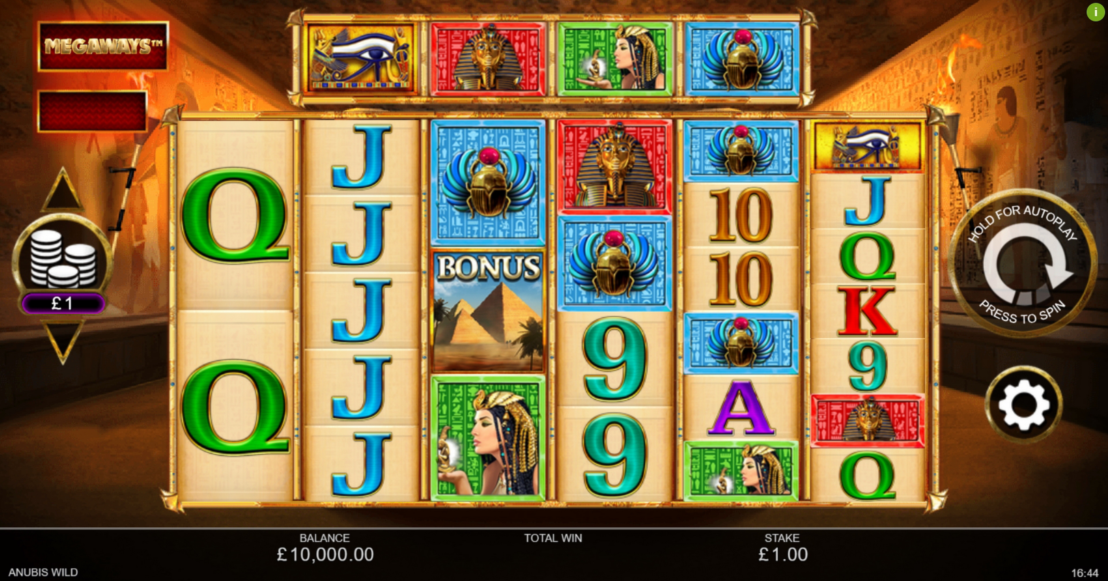 Reels in Anubis Wild Megaways Slot Game by Inspired Gaming