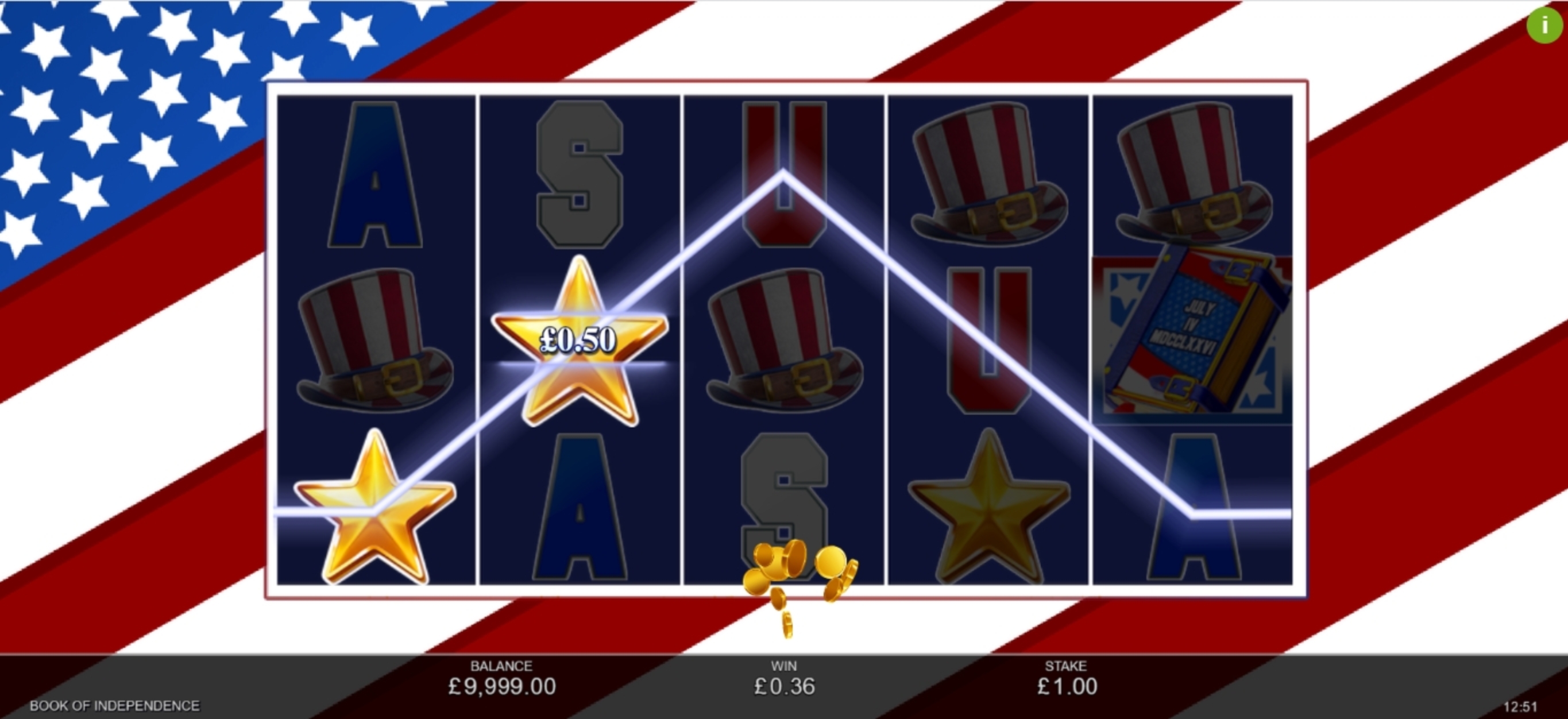 Win Money in Book of Independence Free Slot Game by Inspired Gaming