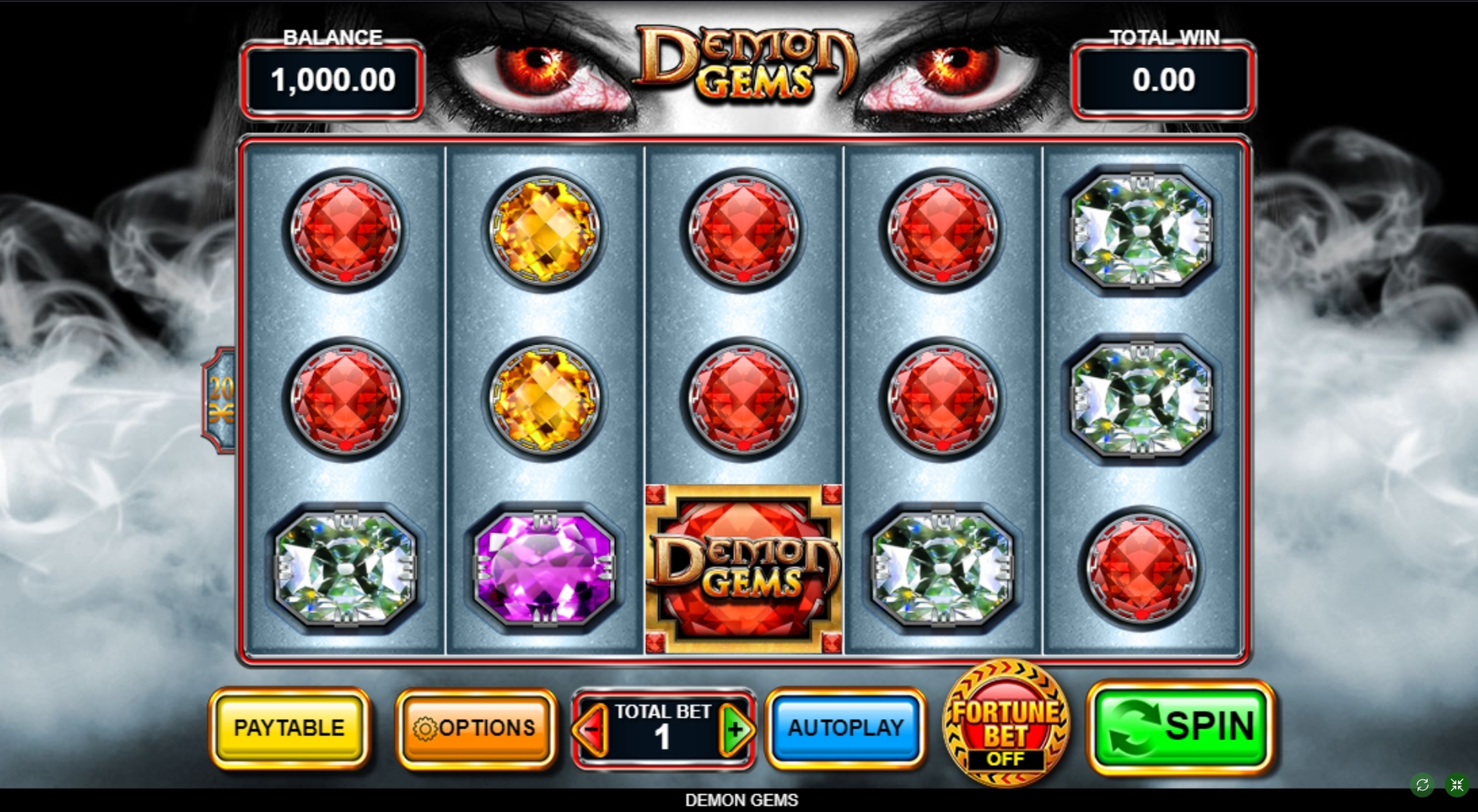 Reels in Demon Gems Slot Game by Inspired Gaming