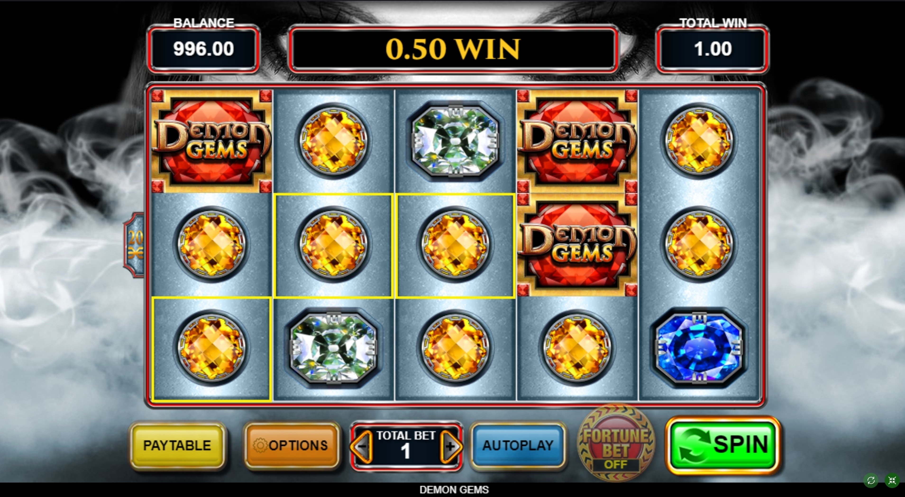 Win Money in Demon Gems Free Slot Game by Inspired Gaming