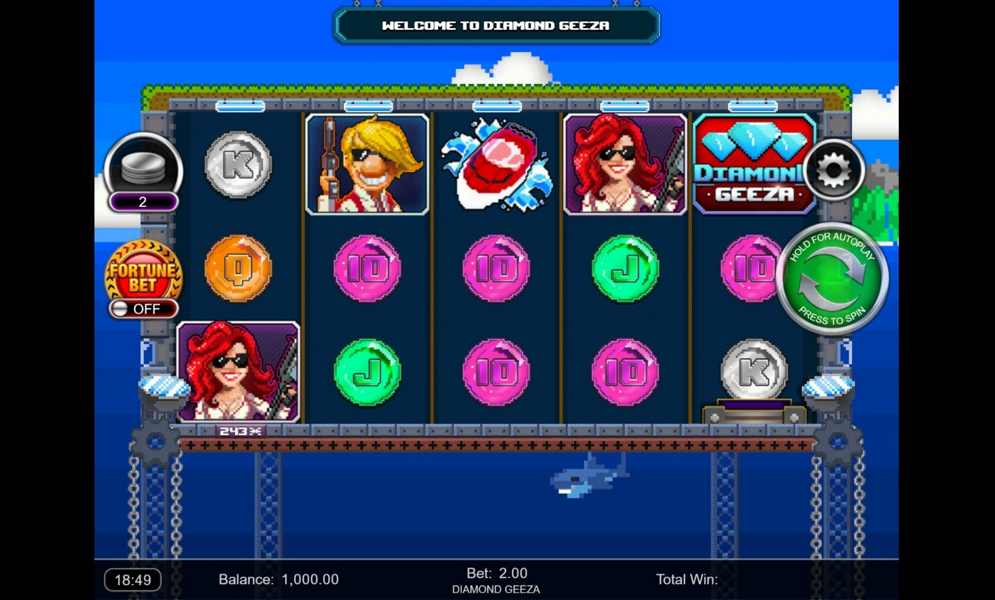 Reels in Diamond Geeza Slot Game by Inspired Gaming