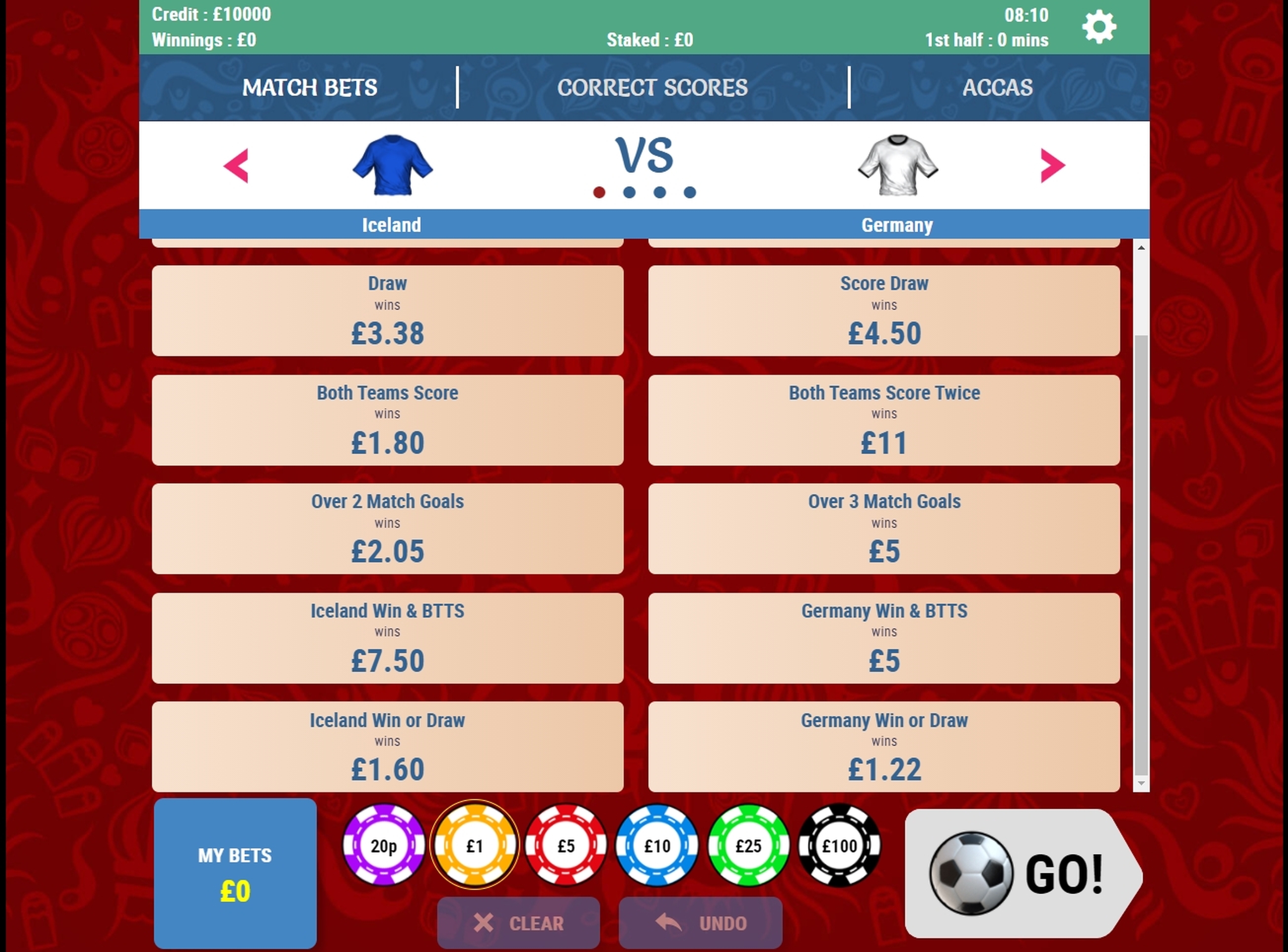 Reels in Rush World Cup Live Slot Game by Inspired Gaming