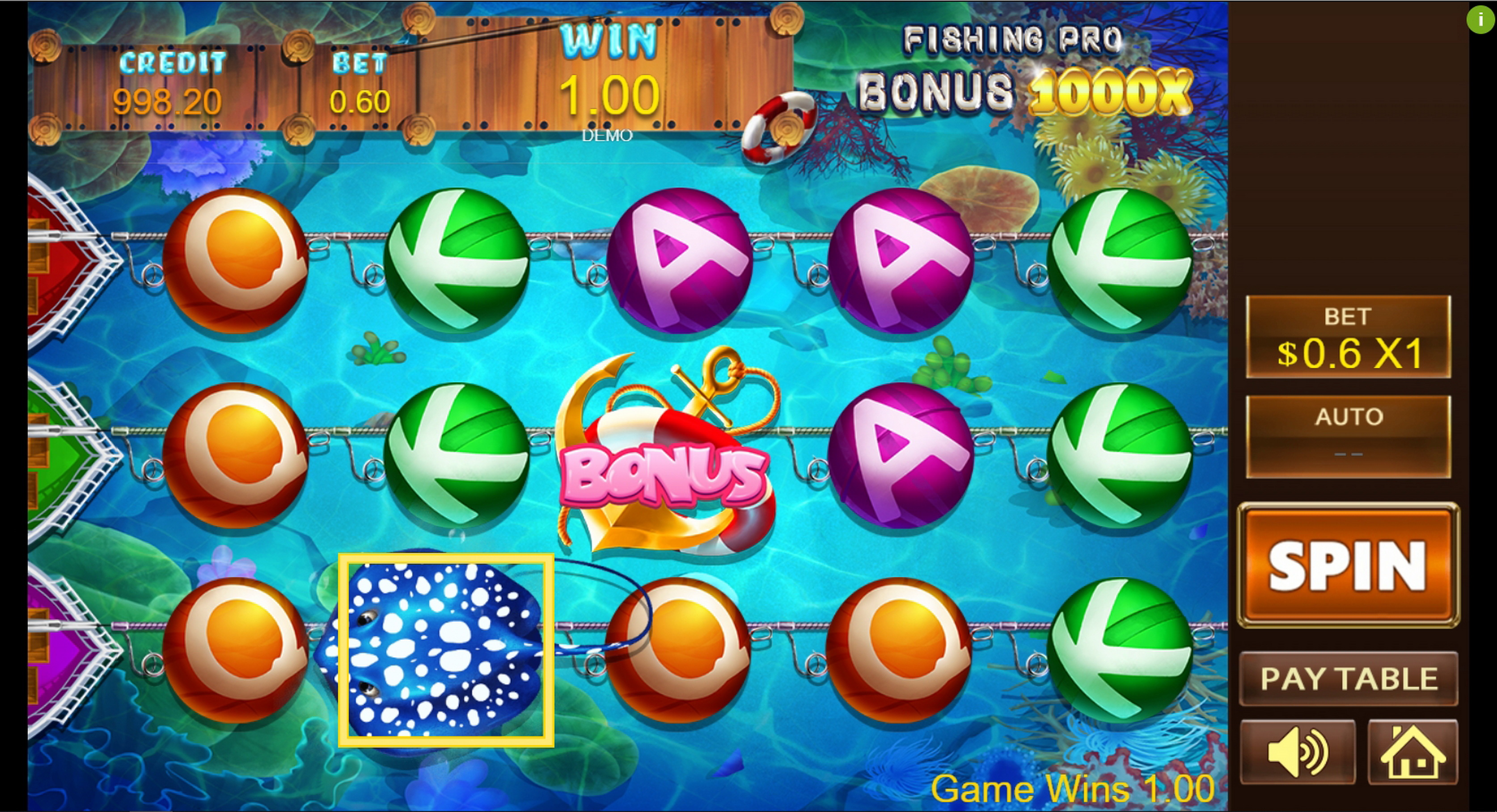 Win Money in Fishing Pro Free Slot Game by PlayStar
