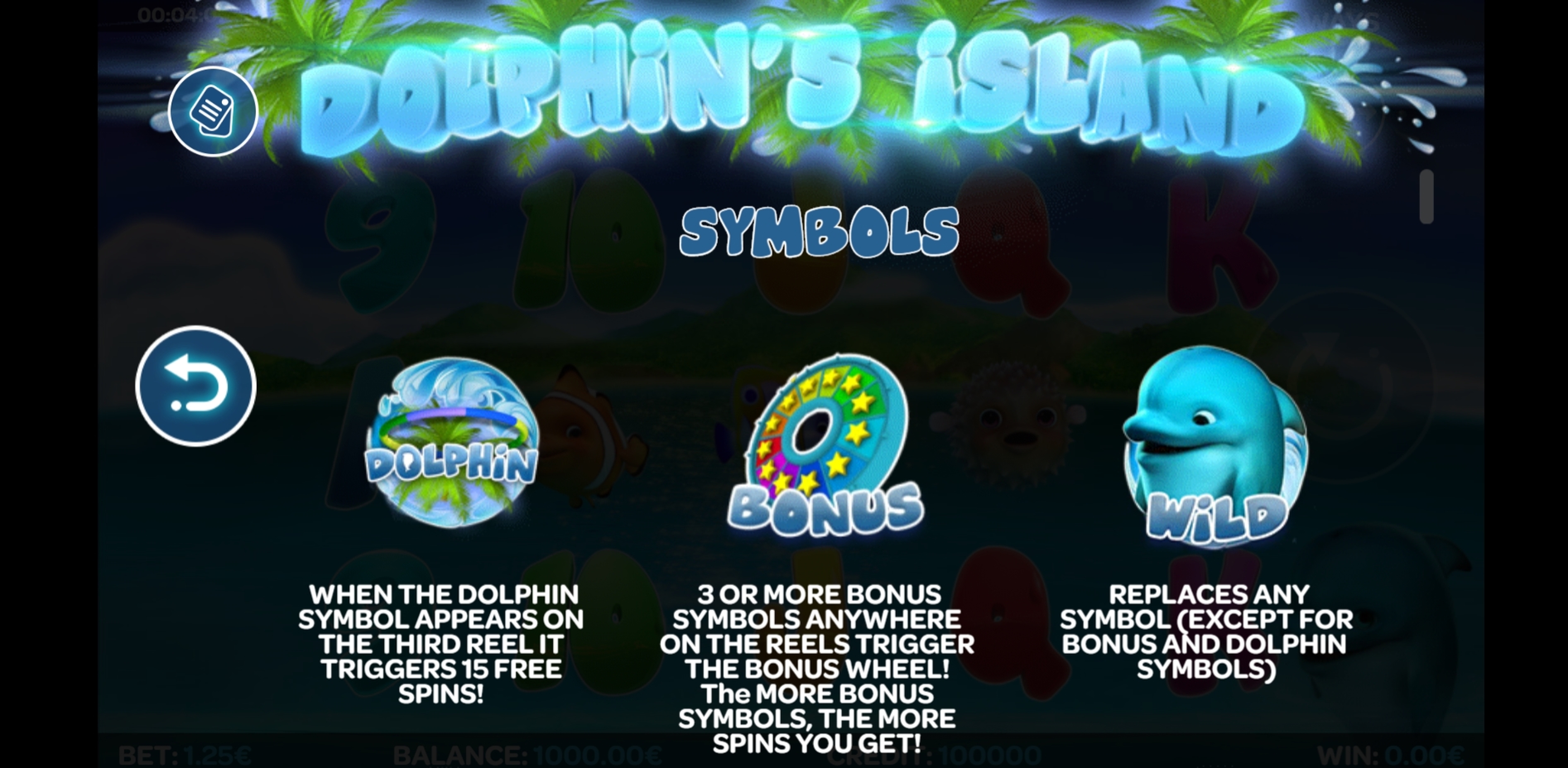 Info of Dolphin's Island Slot Game by iSoftBet