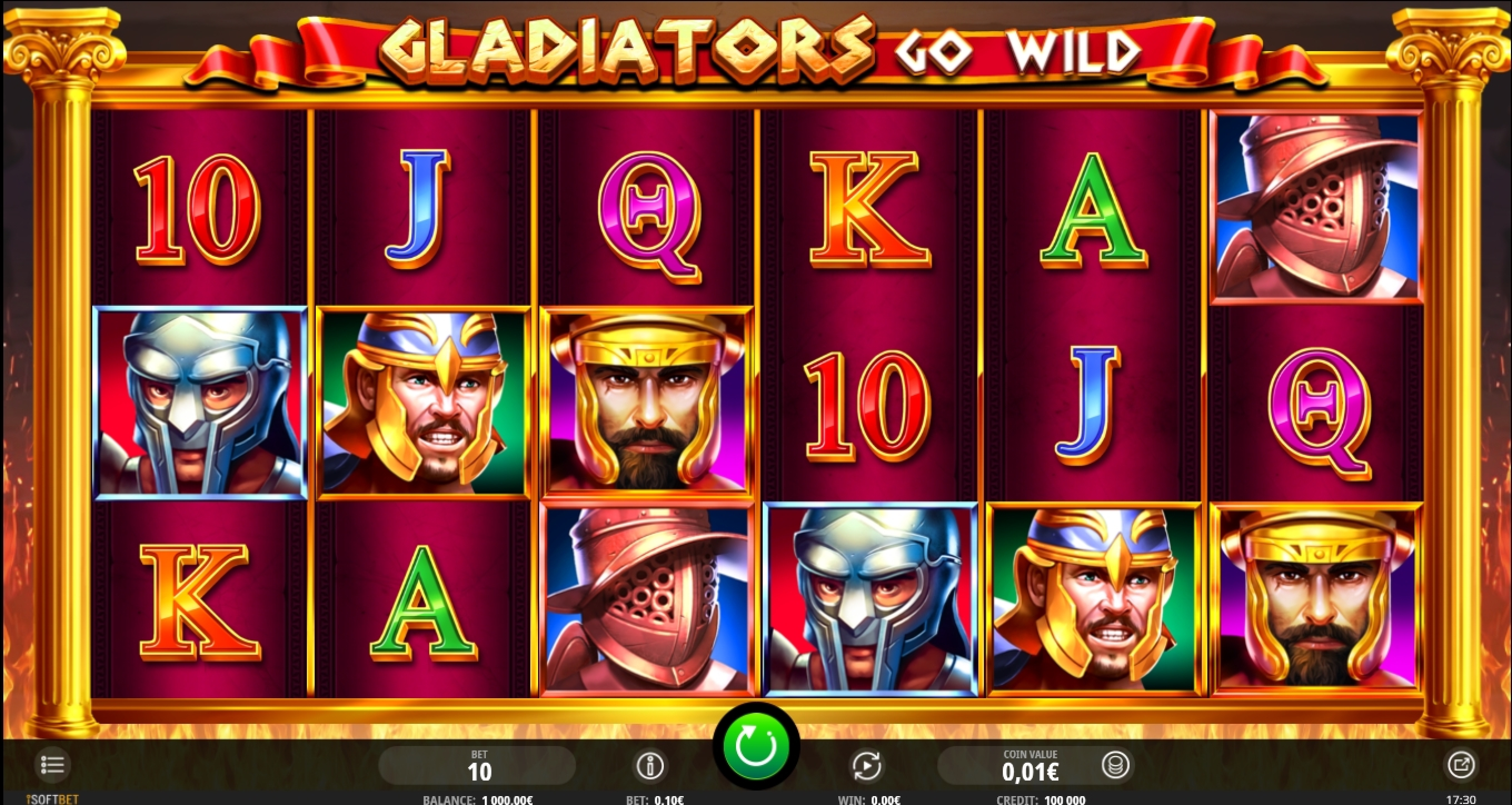 Reels in Gladiators Go Wild Slot Game by iSoftBet