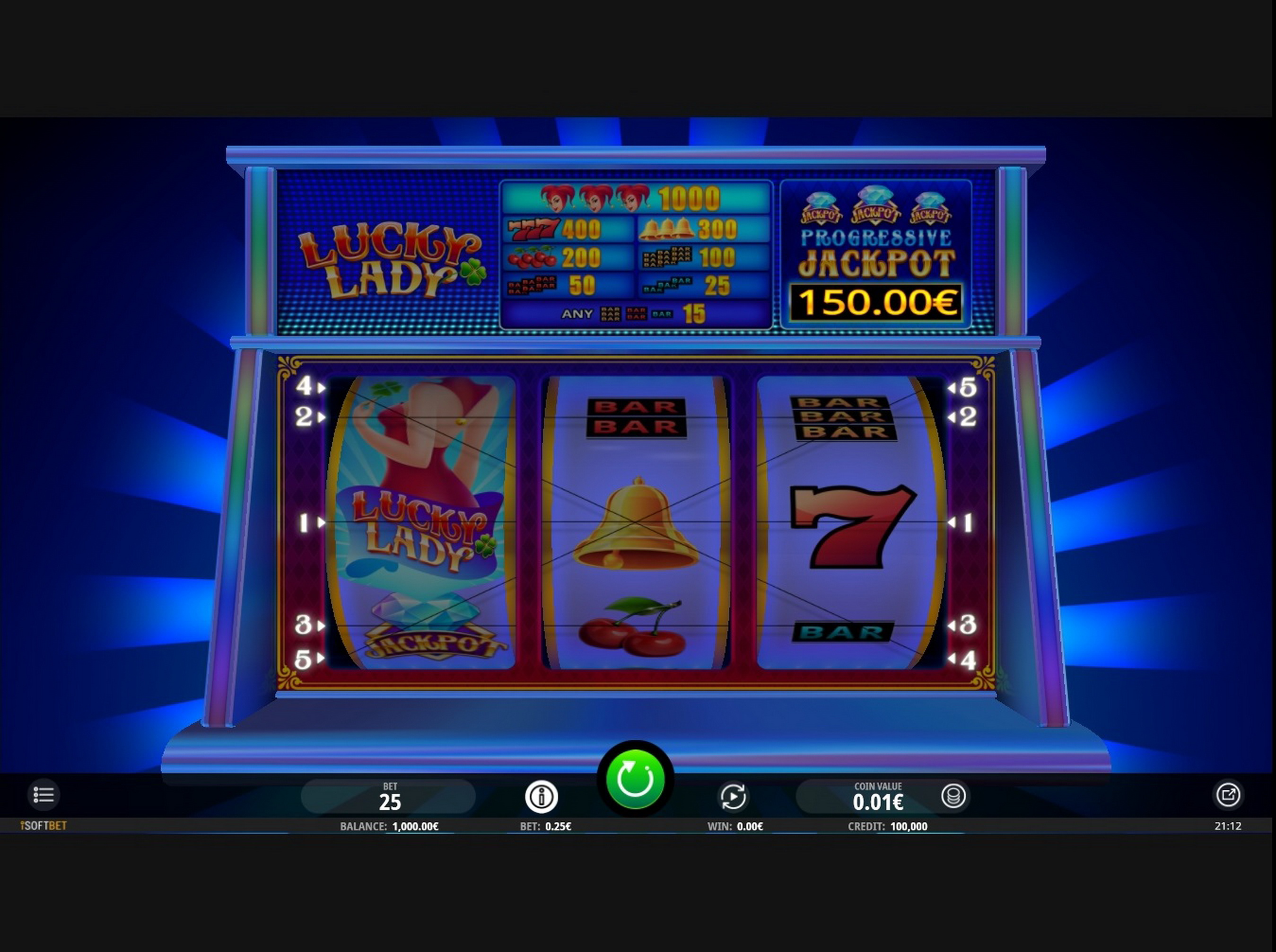 Reels in Lucky Lady Slot Game by iSoftBet