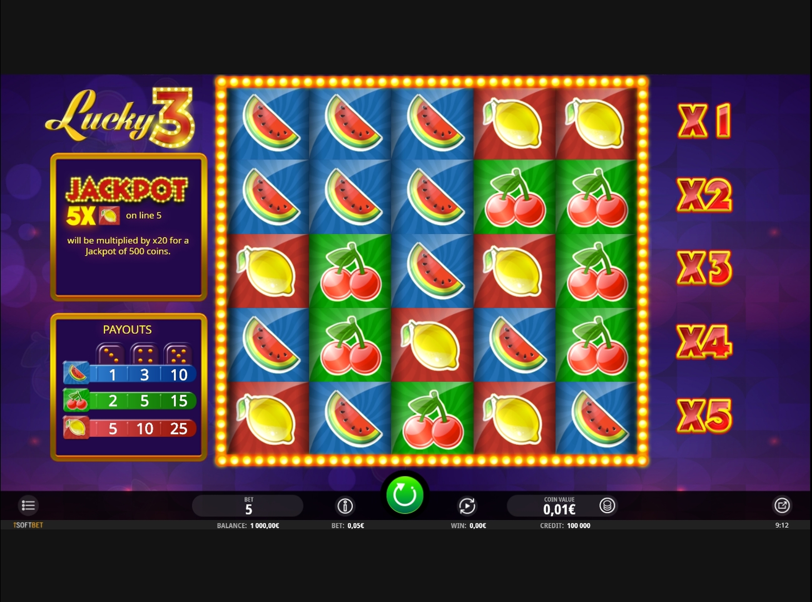 Reels in Lucky3 Slot Game by iSoftBet