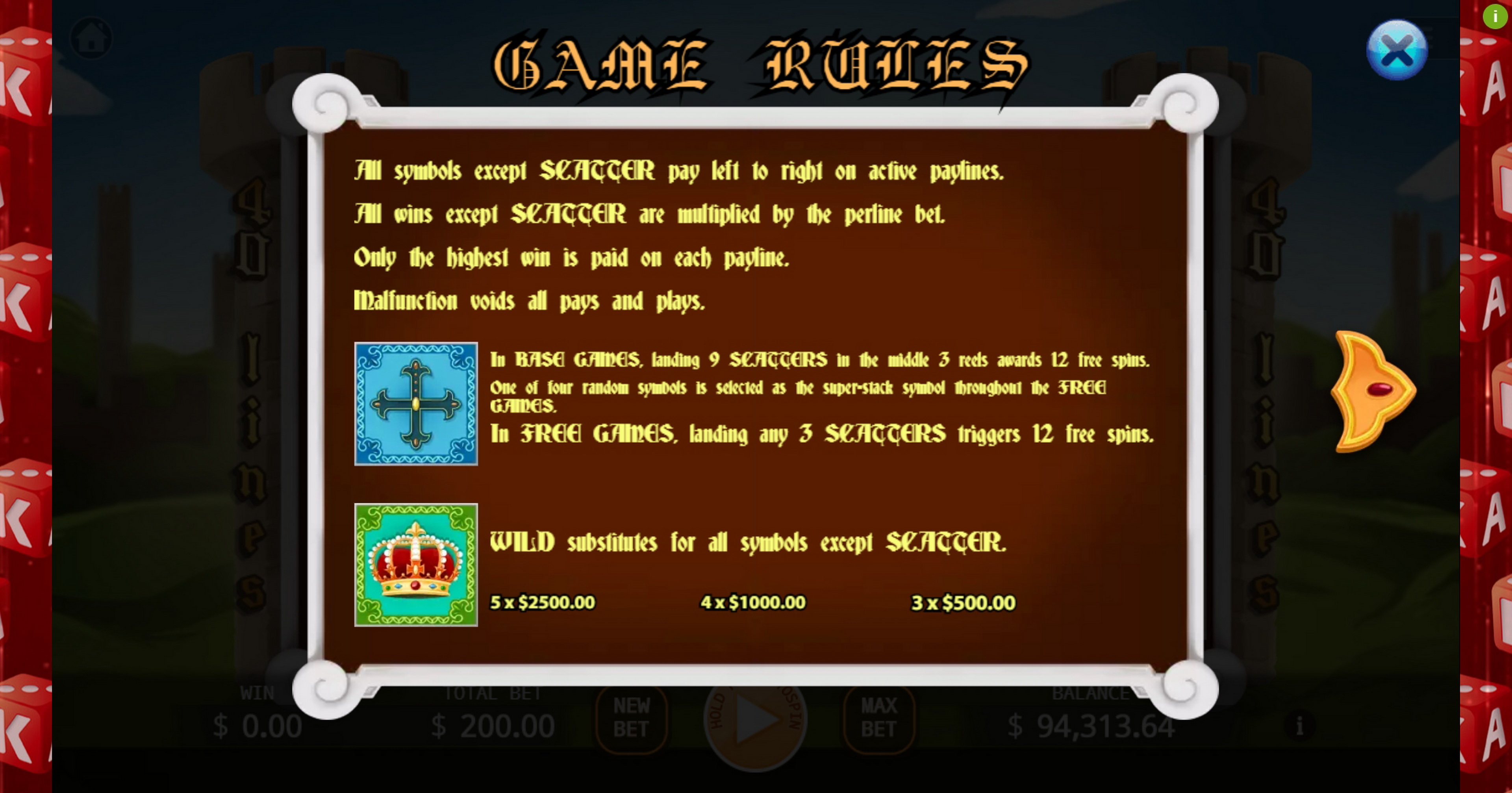 Info of Royal Demeanor Slot Game by KA Gaming