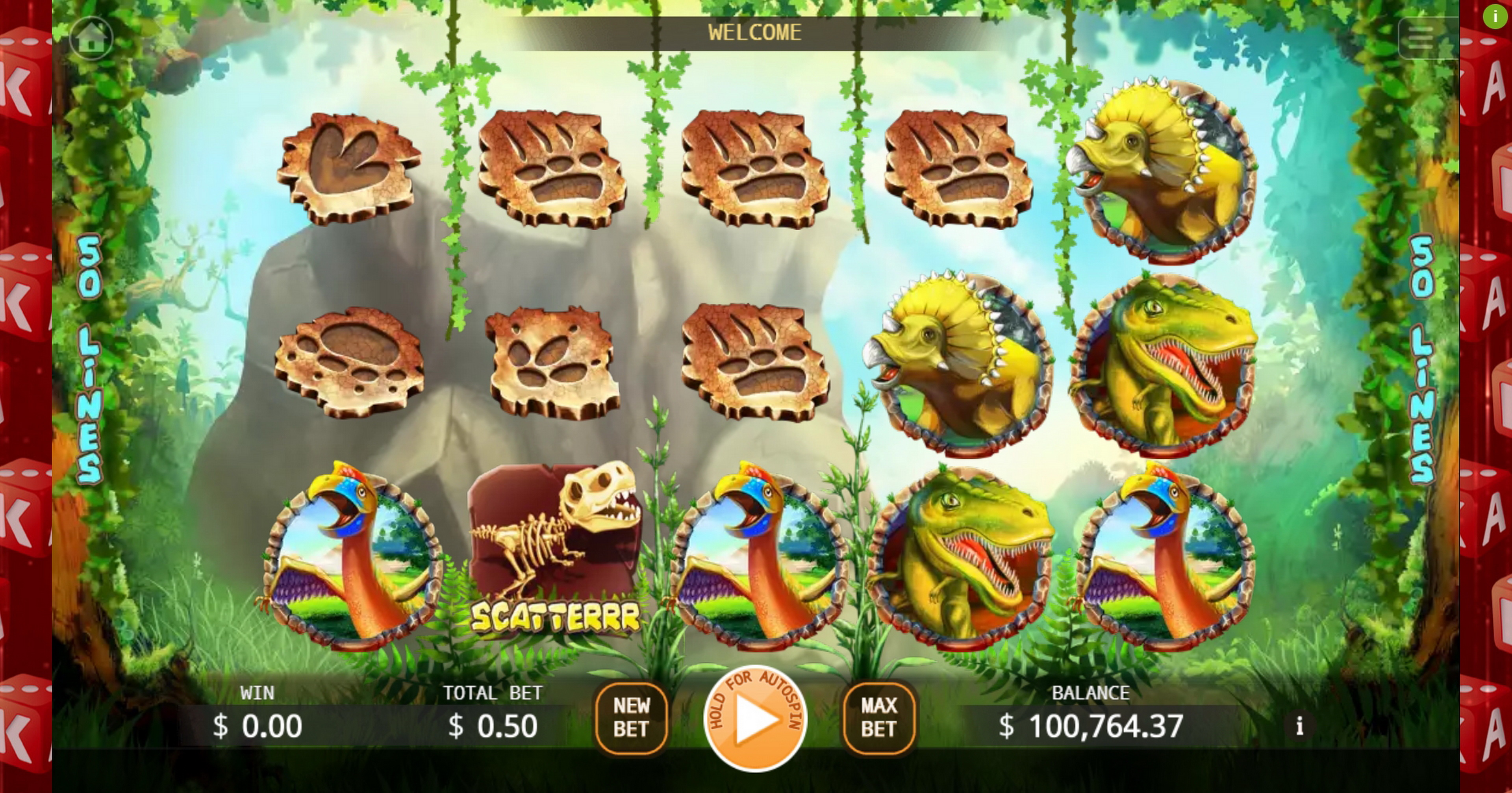 Reels in The King of Dinosaurs Slot Game by KA Gaming
