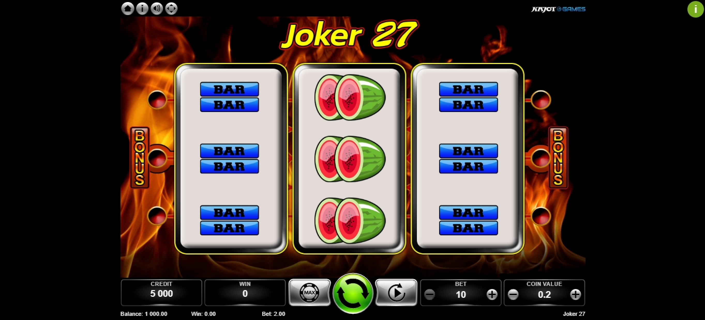 Reels in Joker 27 Slot Game by Kajot