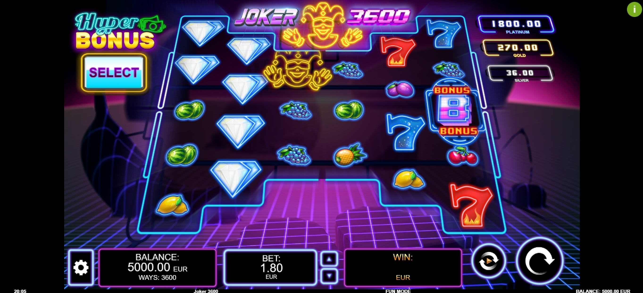 Reels in Joker 3600 Slot Game by Kalamba Games