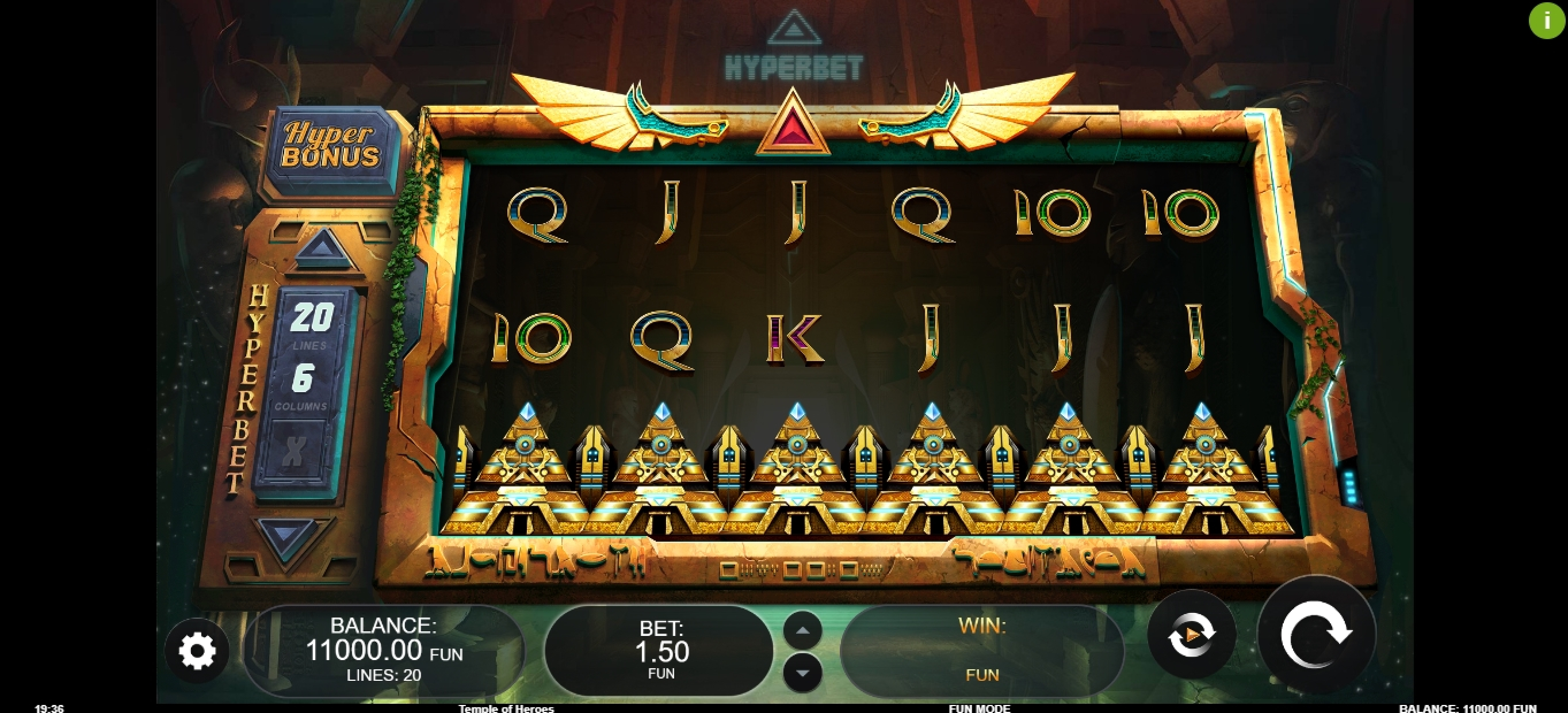 Reels in Temple of Heroes Slot Game by Kalamba Games