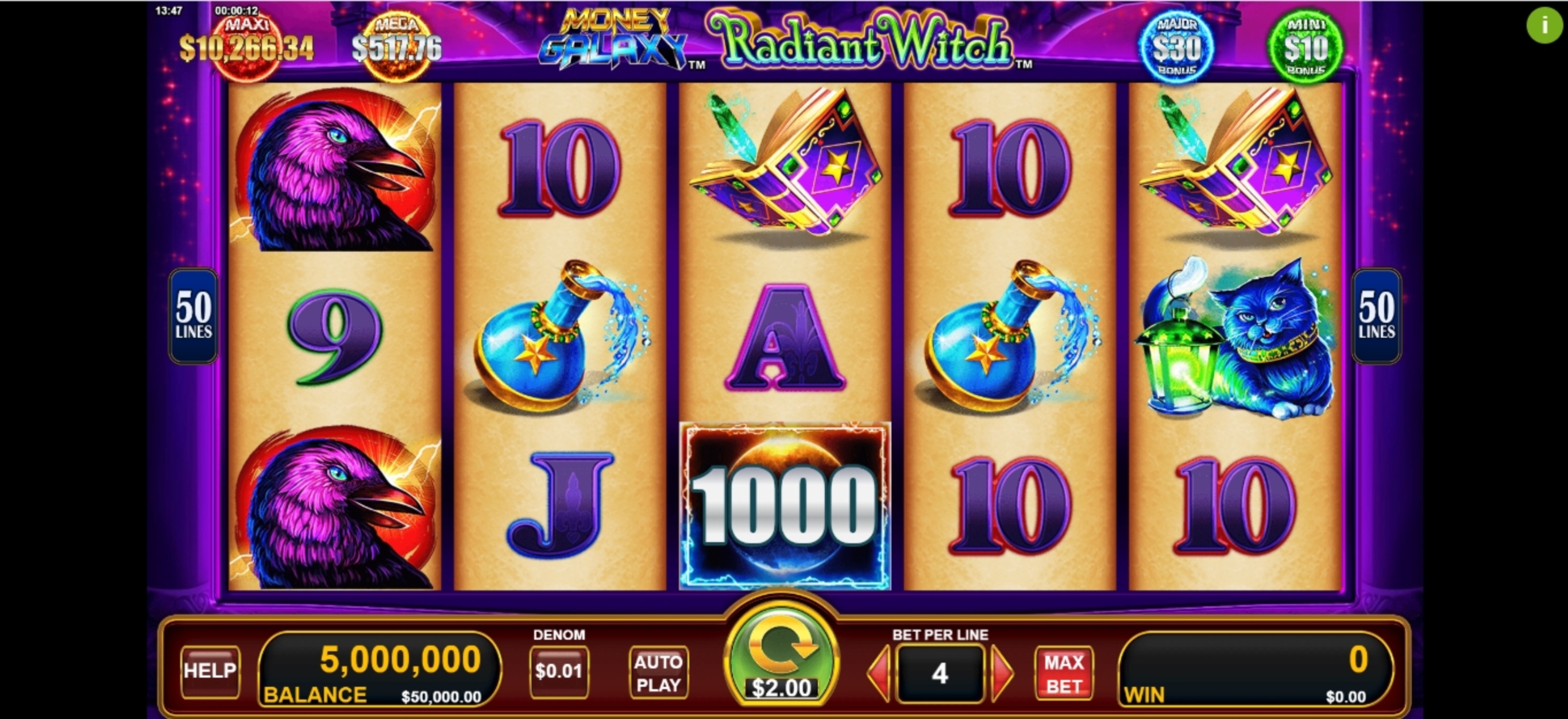 Reels in Money Galaxy Radiant Witch Slot Game by Konami Gaming