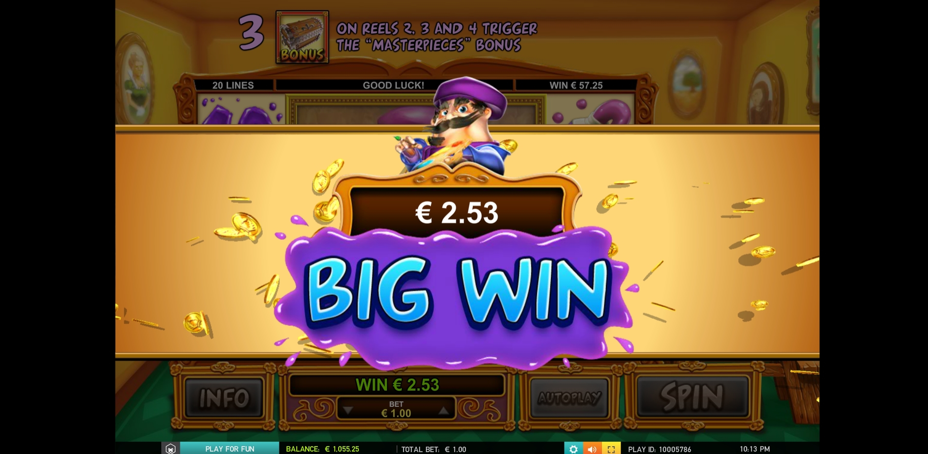 Win Money in Pablo Picas Free Slot Game by Leander Games
