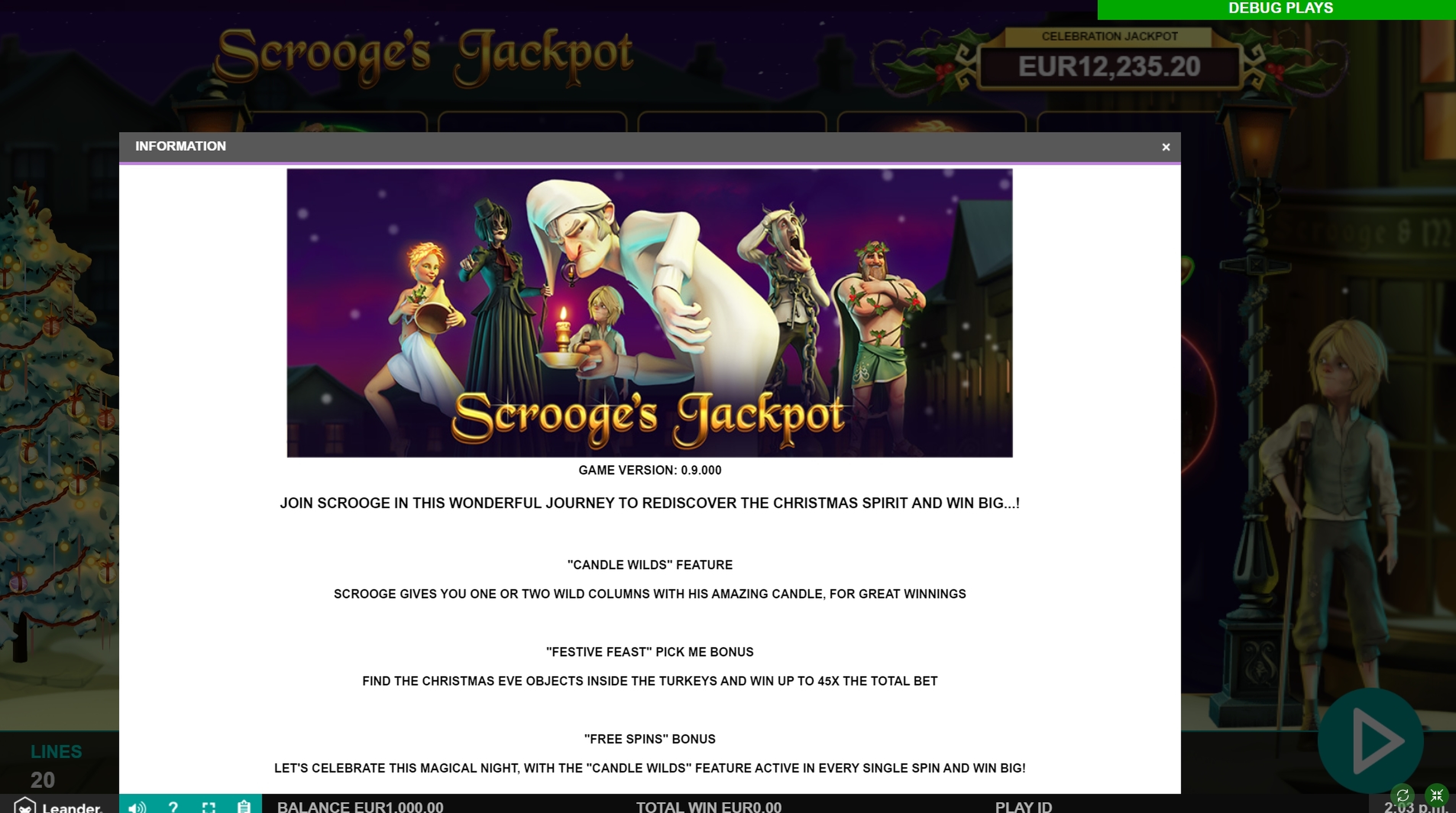 Info of Scrooge's Jackpot Slot Game by Leander Games