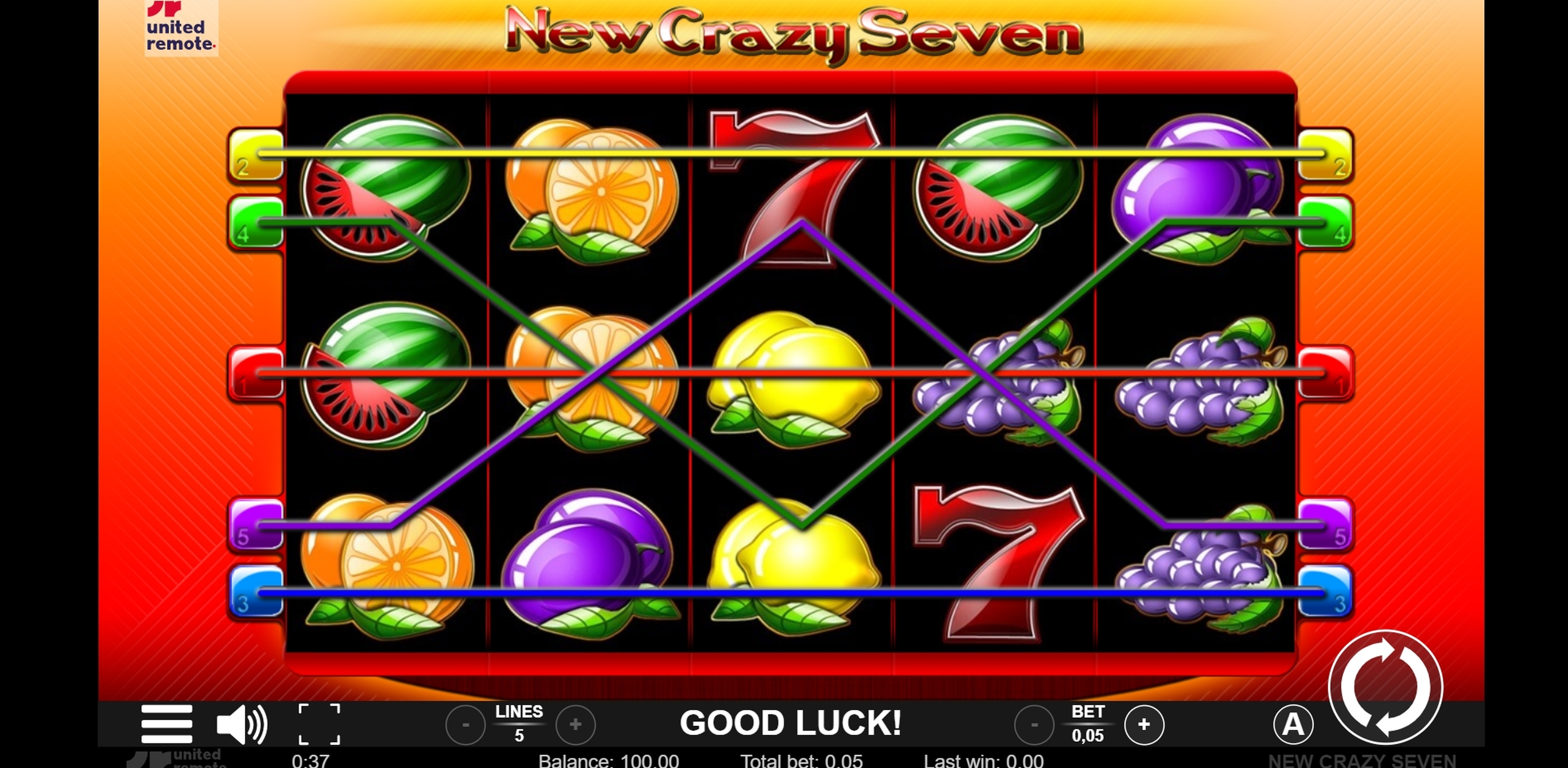 Reels in New Crazy Seven Slot Game by LionLine