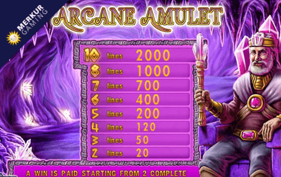 The Arcane Amulet Online Slot Demo Game by Merkur Gaming