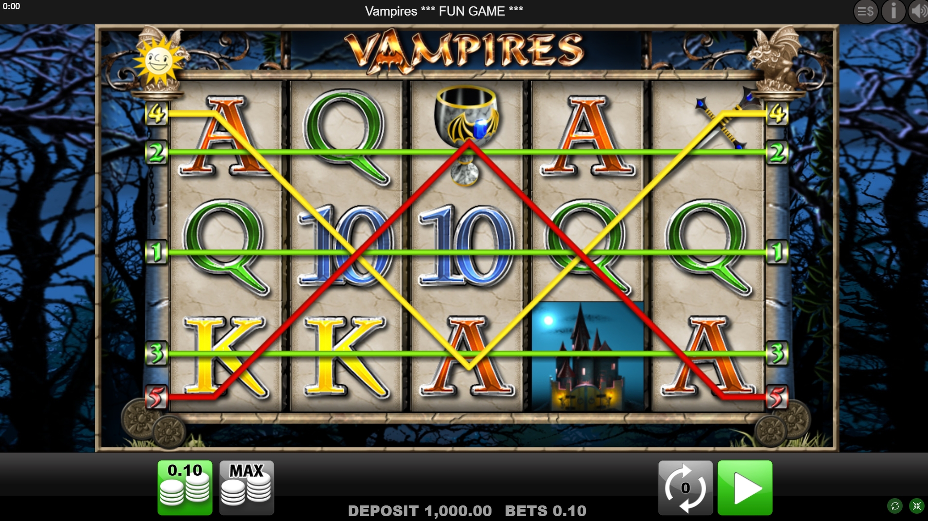 Reels in Vampires Slot Game by Merkur Gaming