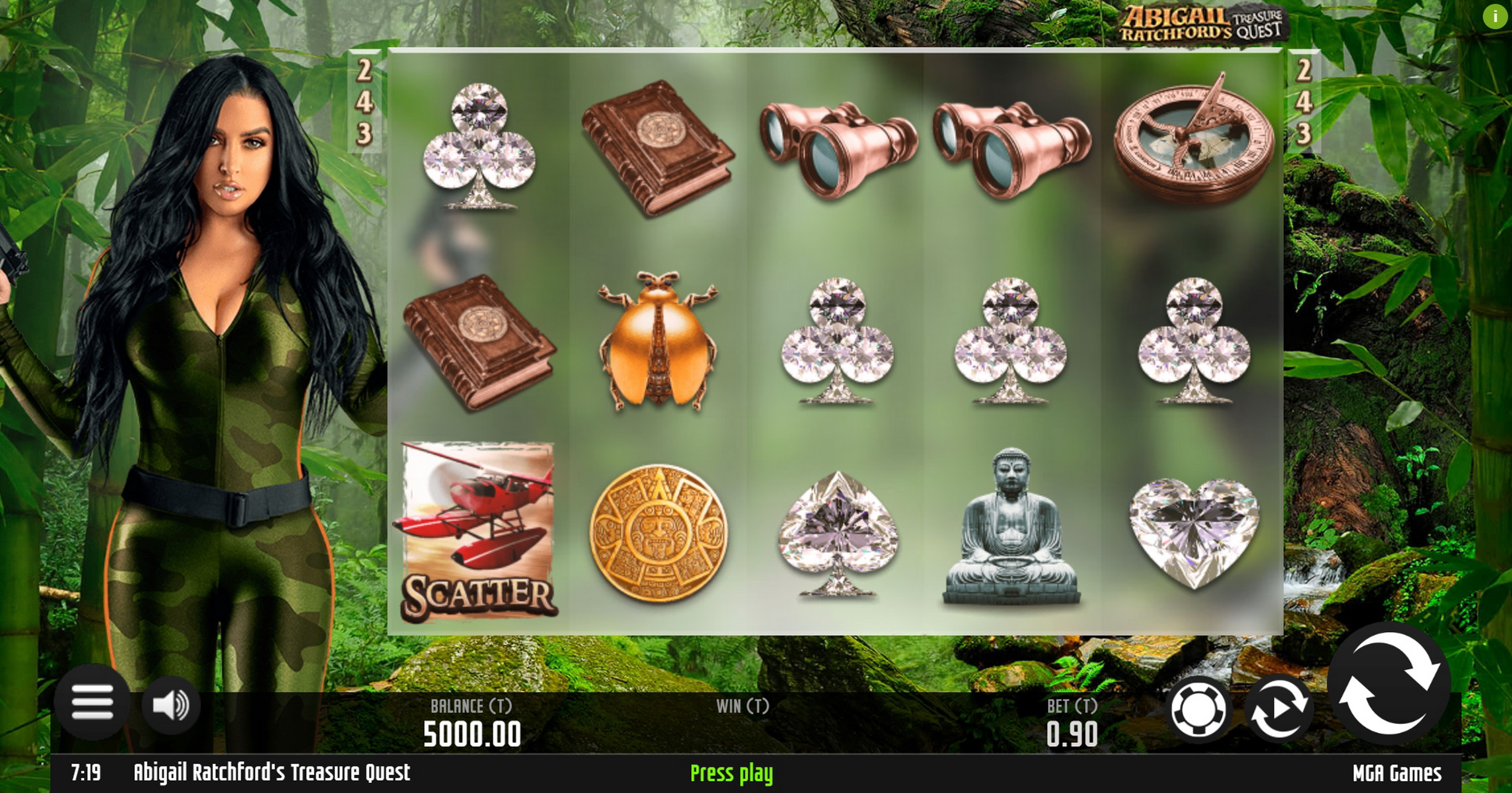 Reels in Abigail Ratchfords Treasure Quest Slot Game by MGA