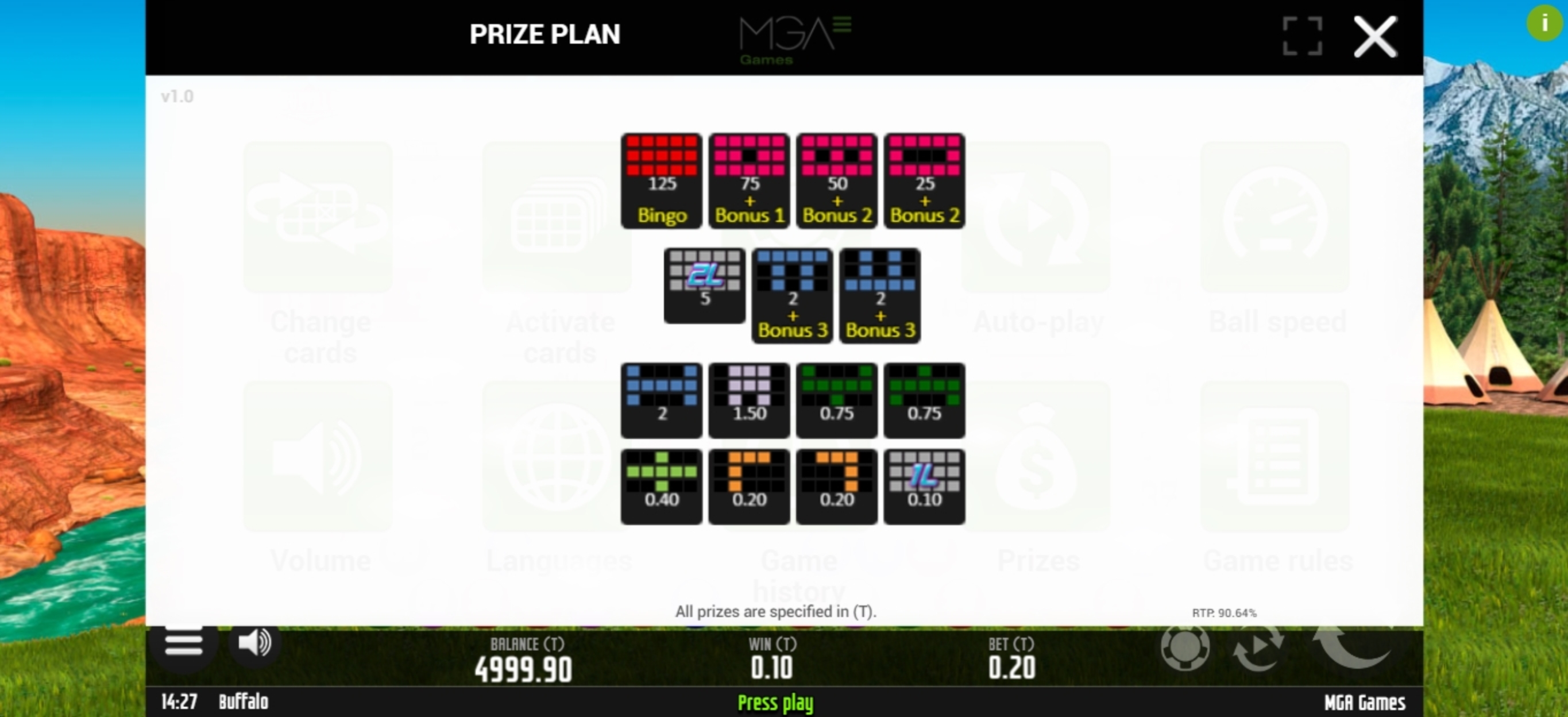 Info of Buffalo Bingo Slot Game by MGA