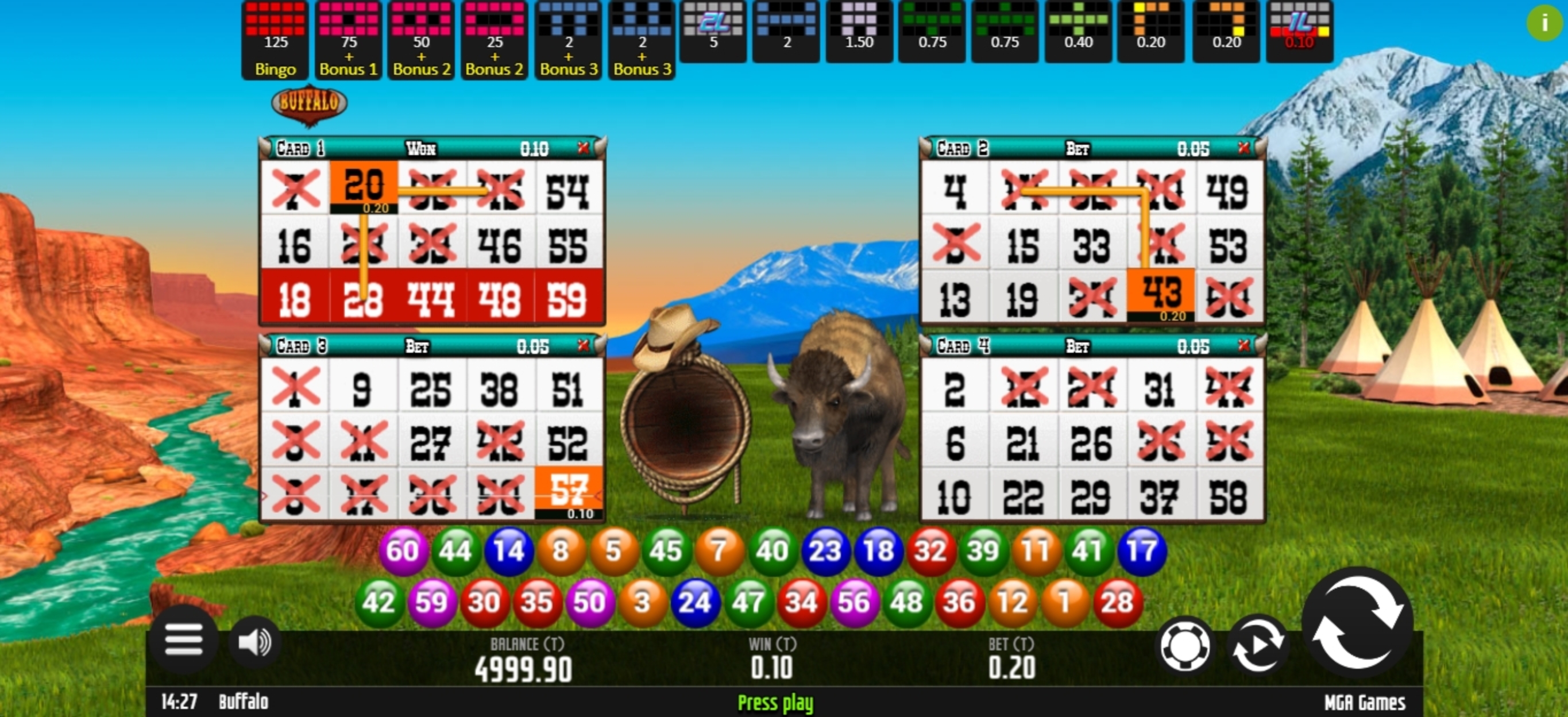 Win Money in Buffalo Bingo Free Slot Game by MGA