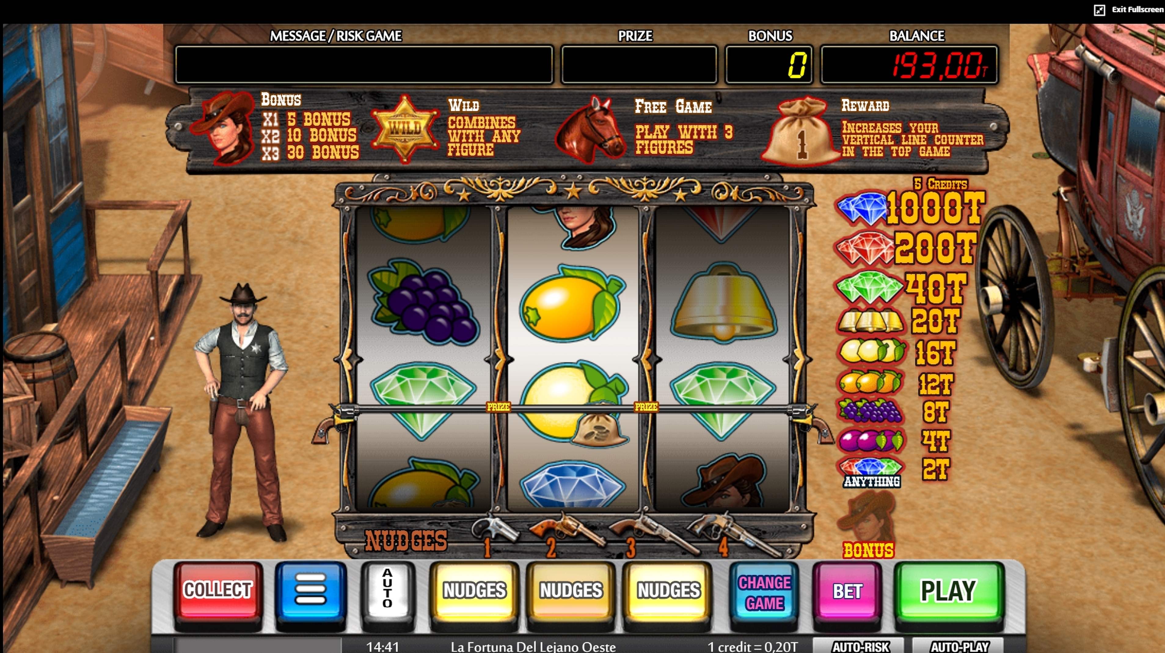 Win Money in La Fortuna del Lejano Oeste Free Slot Game by MGA