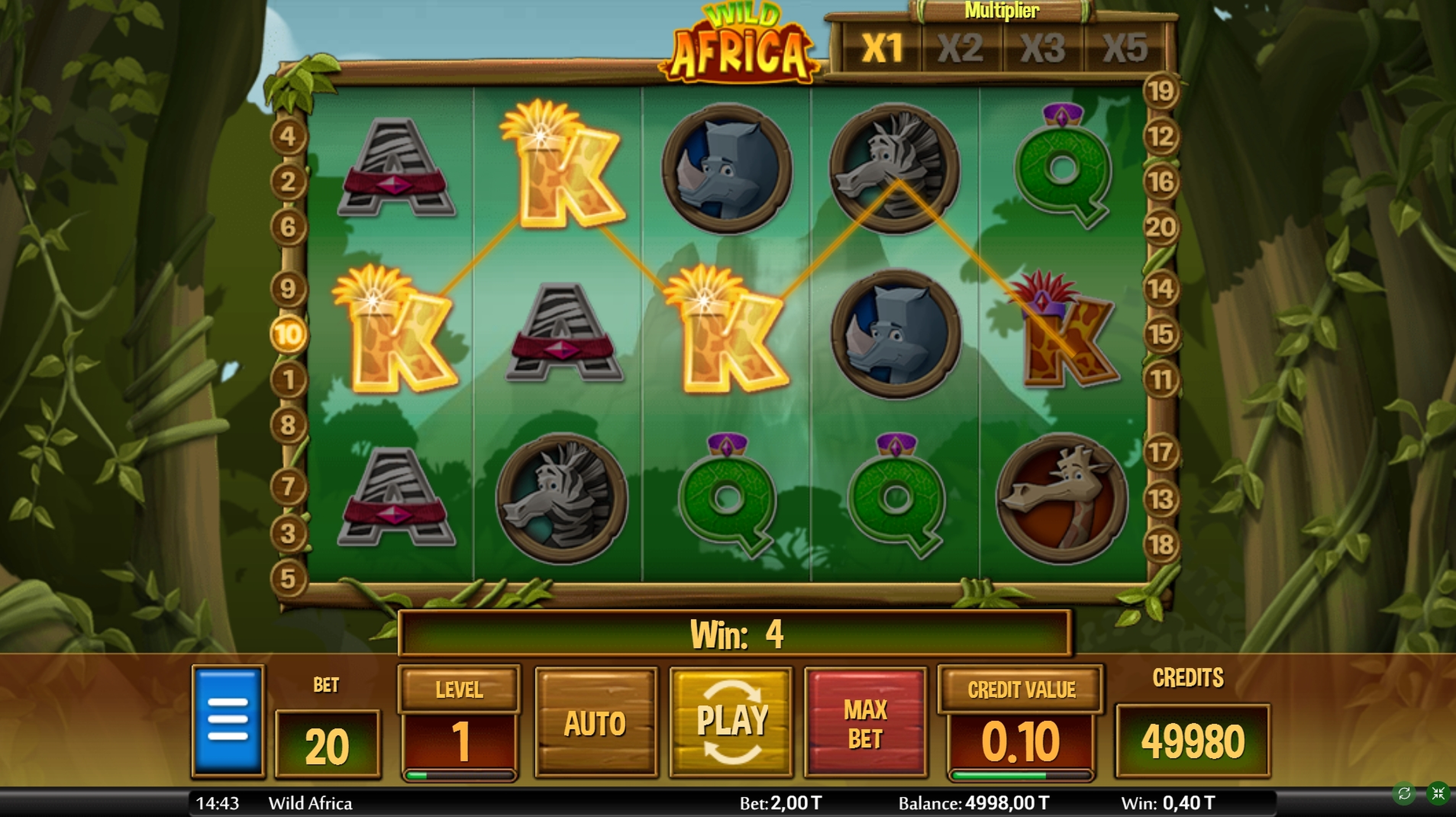 Win Money in Wild Africa Free Slot Game by MGA
