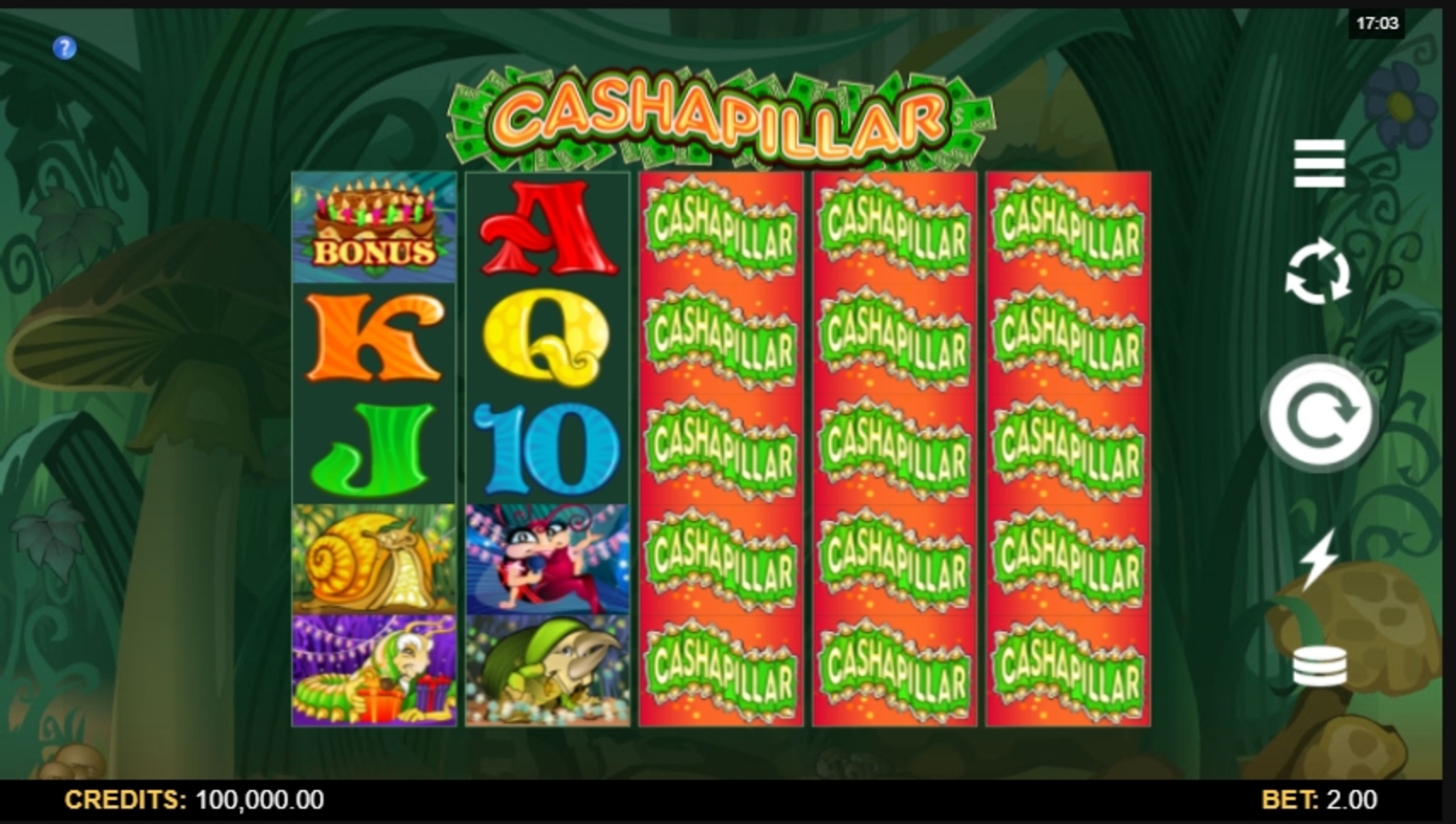 Reels in Cashapillar Slot Game by Microgaming