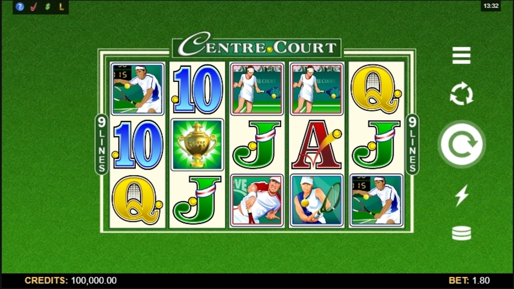 Reels in Centre Court Slot Game by Microgaming