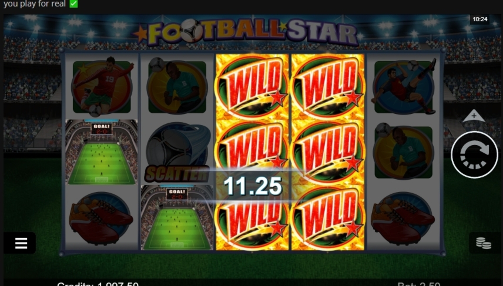 Win Money in Football Star Free Slot Game by Microgaming