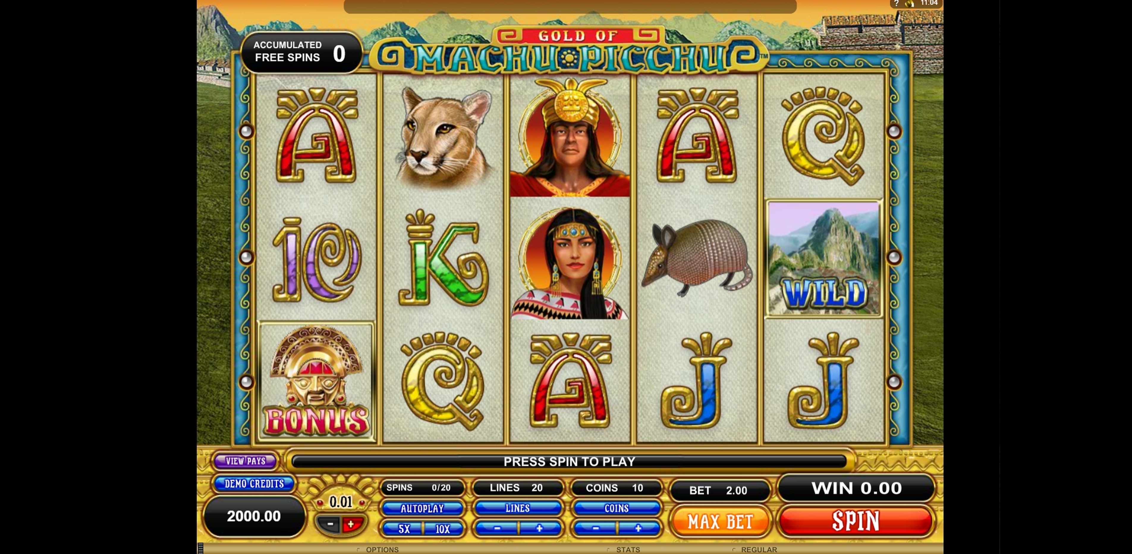 Reels in Gold of Machu Picchu Slot Game by Microgaming