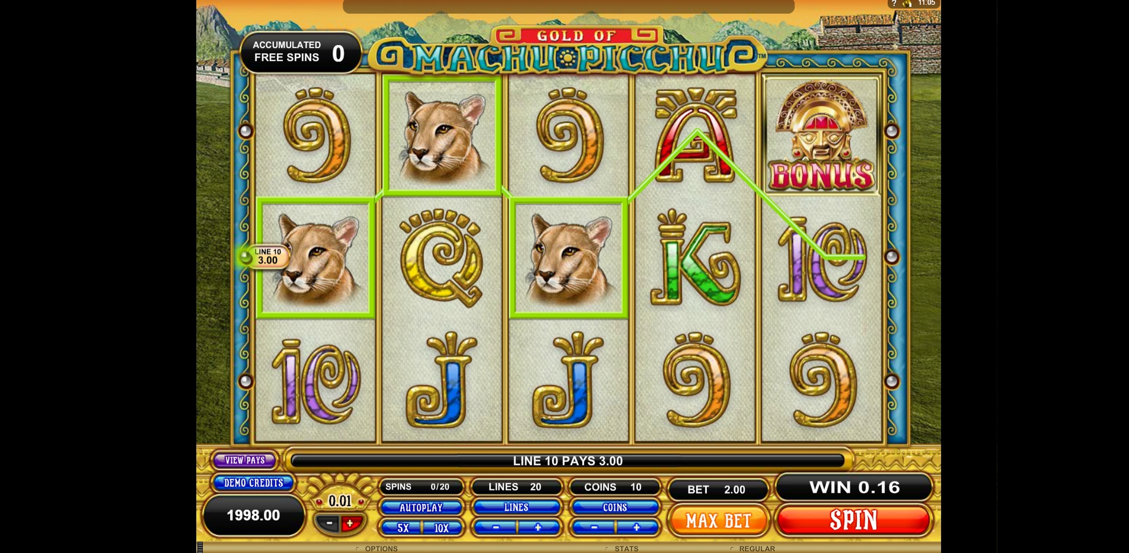 Win Money in Gold of Machu Picchu Free Slot Game by Microgaming