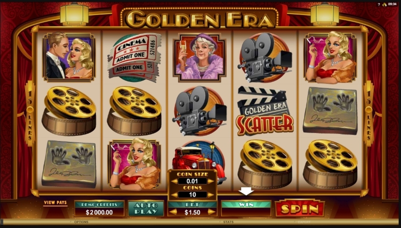 Reels in Golden Era Slot Game by Microgaming