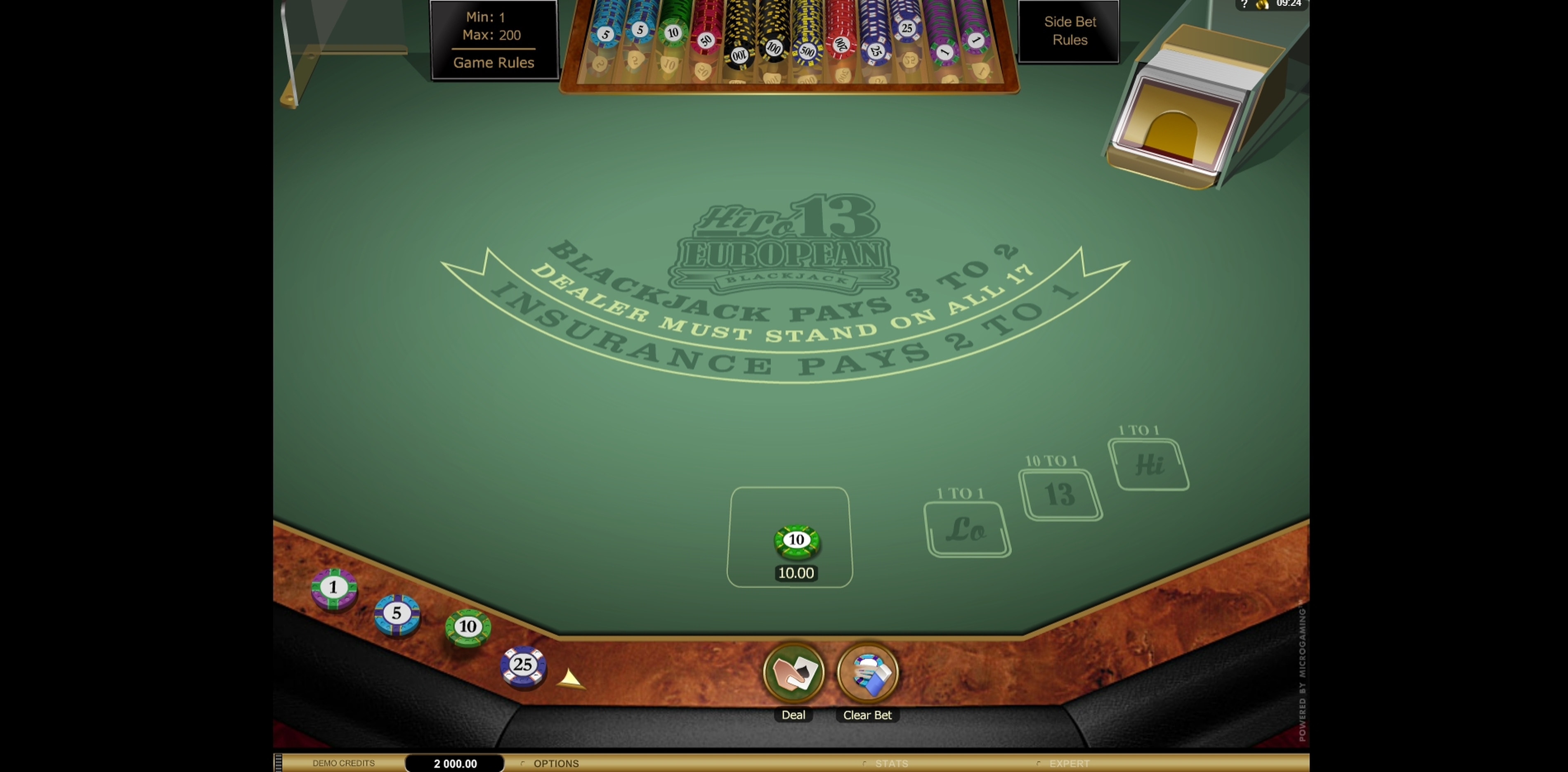 Reels in Hi Lo 13 European Blackjack Gold Slot Game by Microgaming