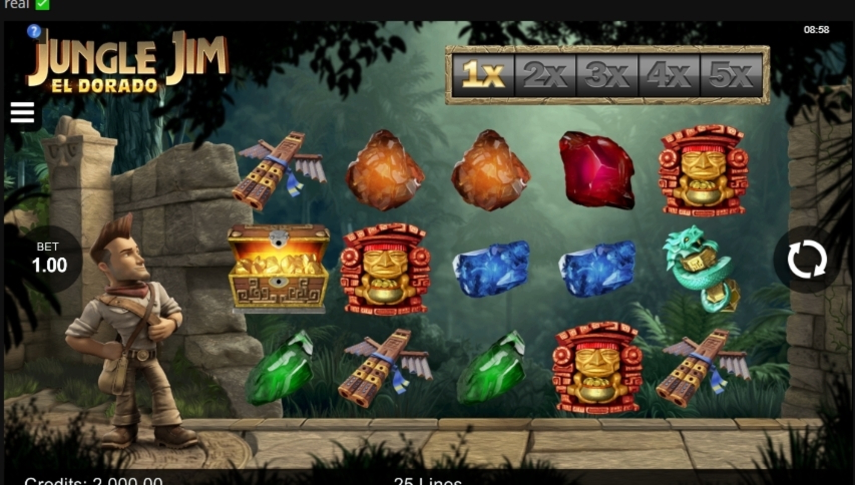 Reels in Jungle Jim El Dorado Slot Game by Microgaming