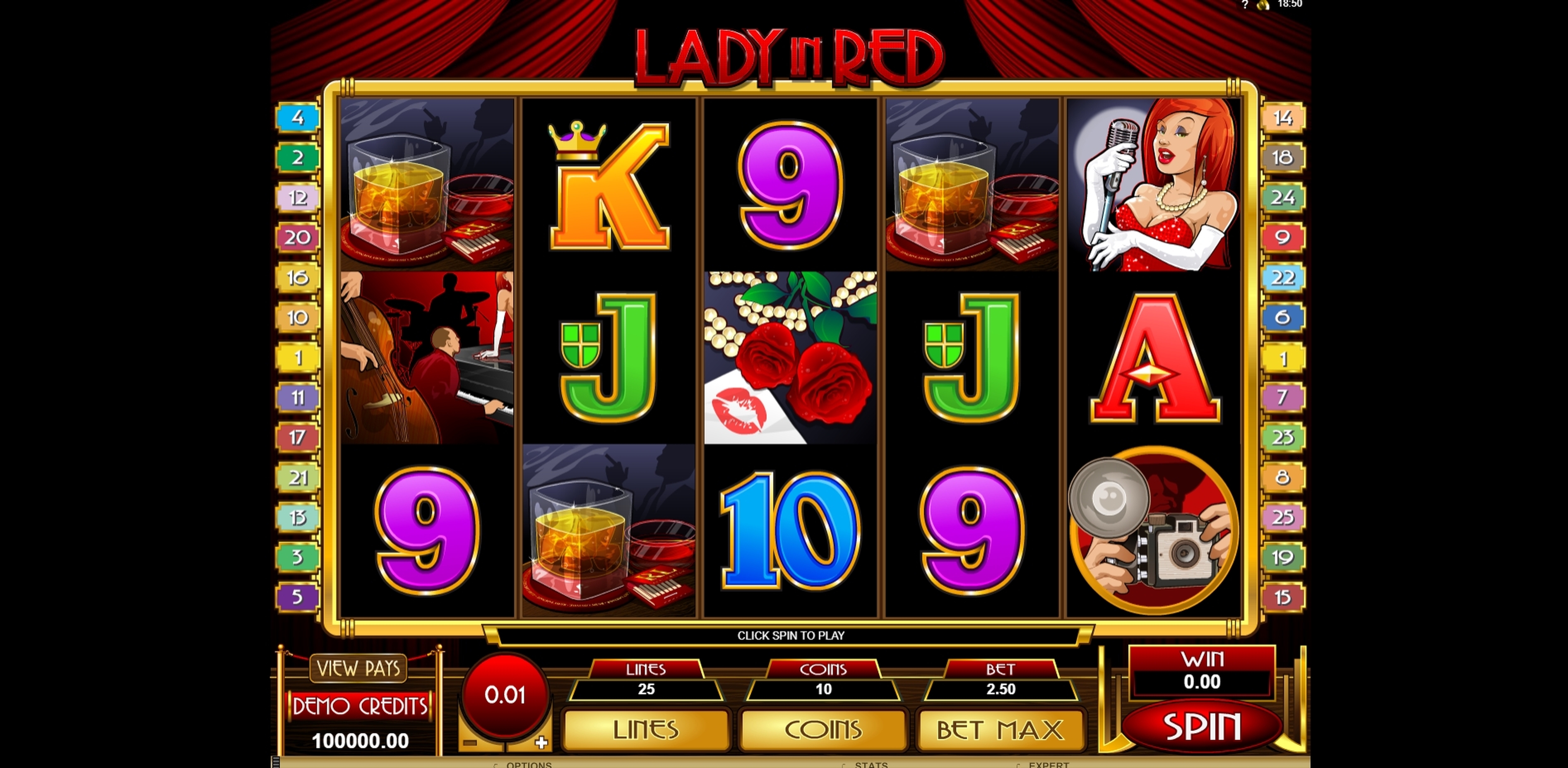 Reels in Lady in Red Slot Game by Microgaming
