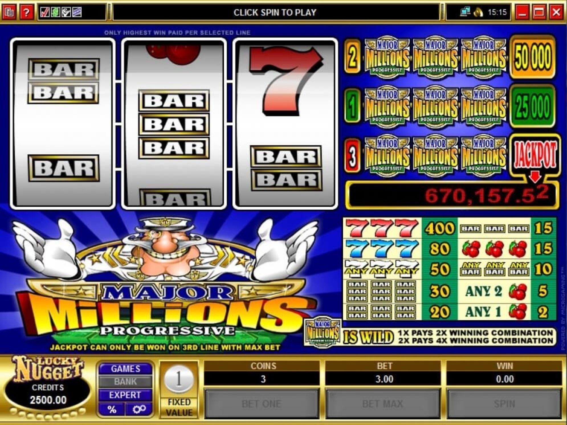 The Major Millions Online Slot Demo Game by Microgaming