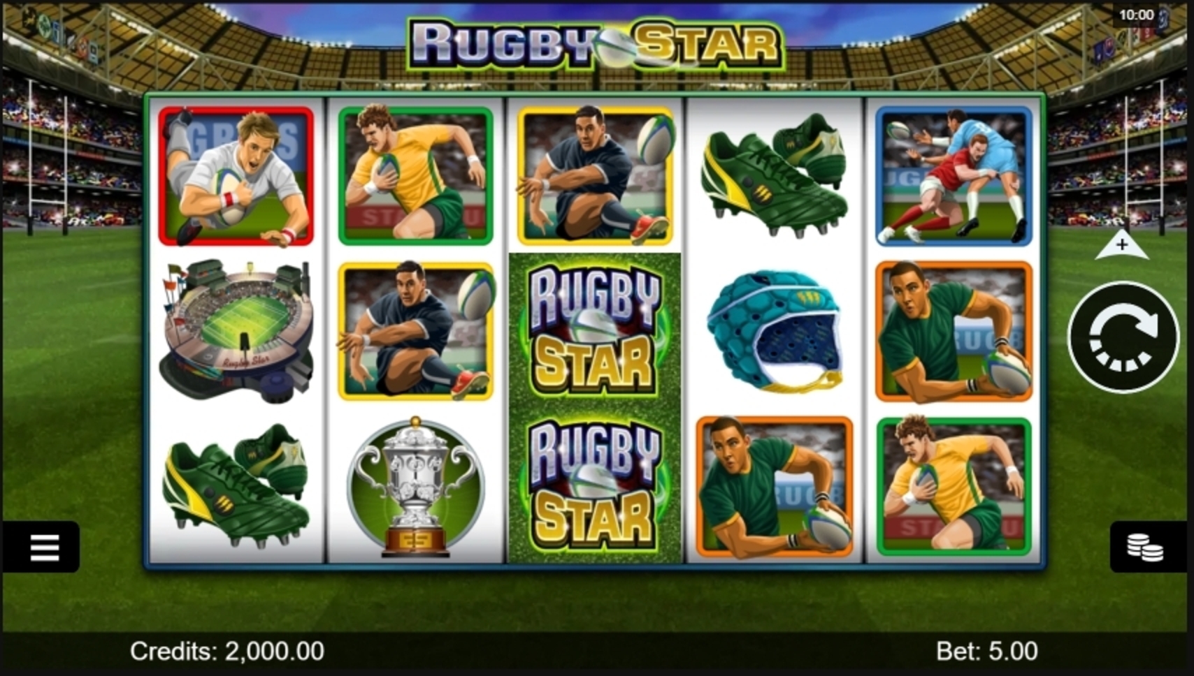 Reels in Rugby Star Slot Game by Microgaming